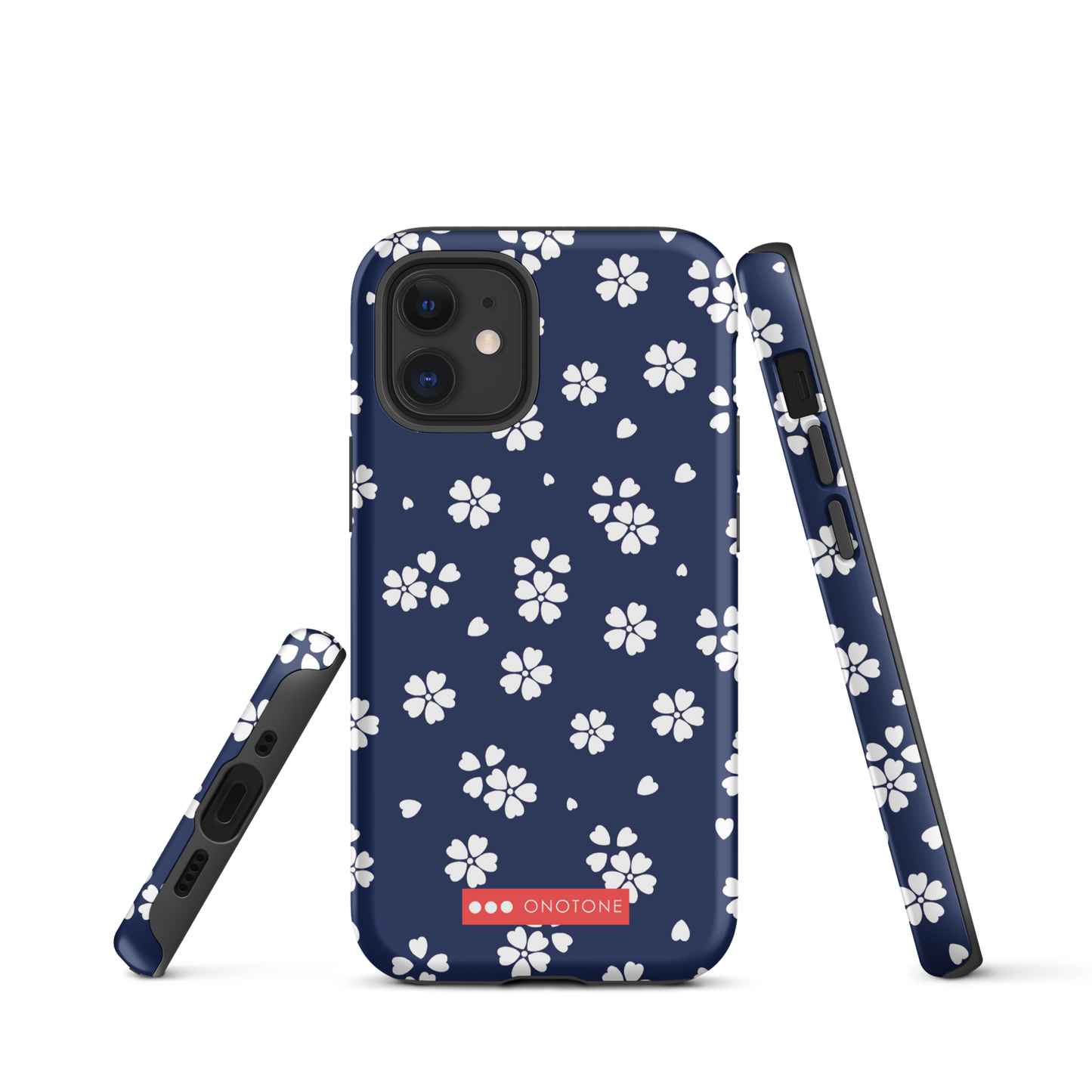 Japanese design indigo iPhone® Case with blue sakura patterns