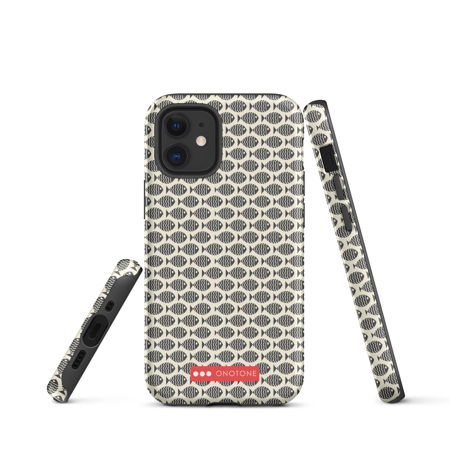 Japanese design indigo iPhone® Case with fish patterns