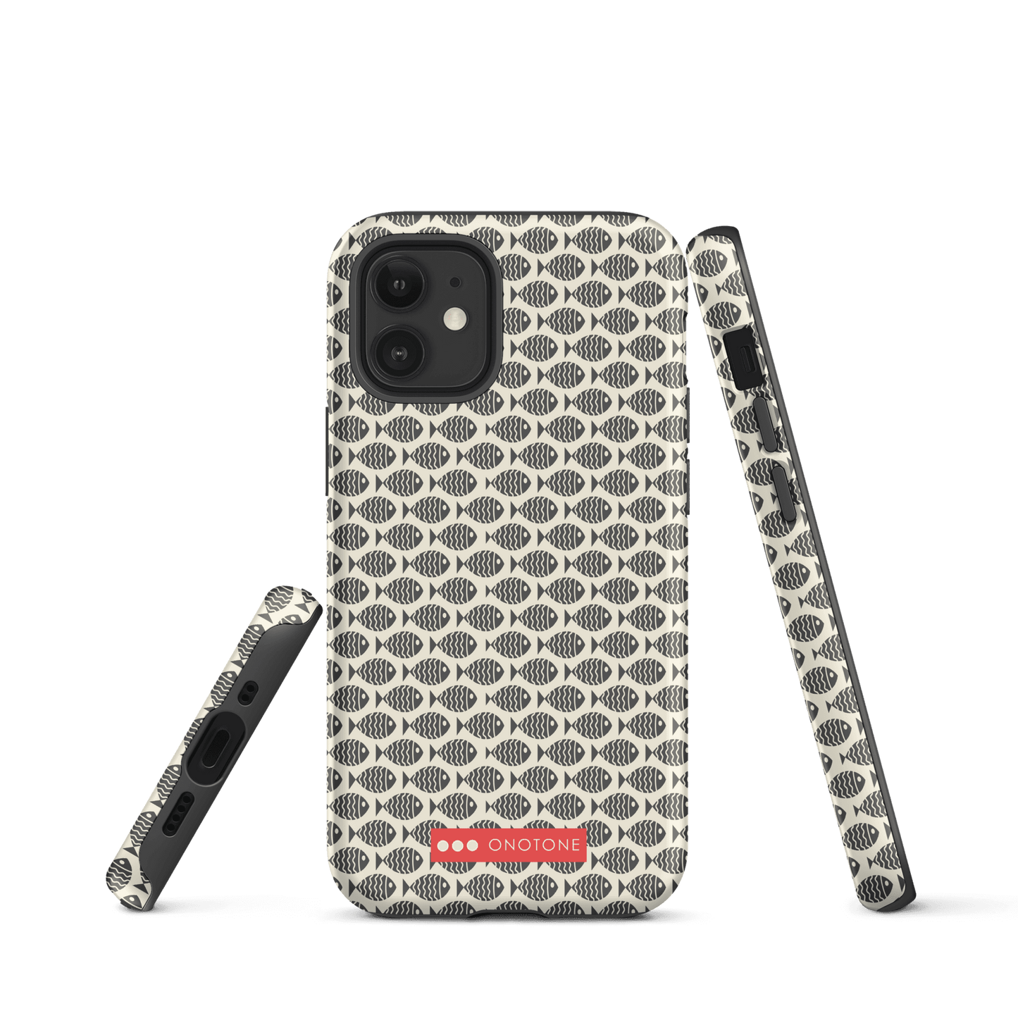 Japanese design indigo iPhone® Case with fish patterns (IND-022)