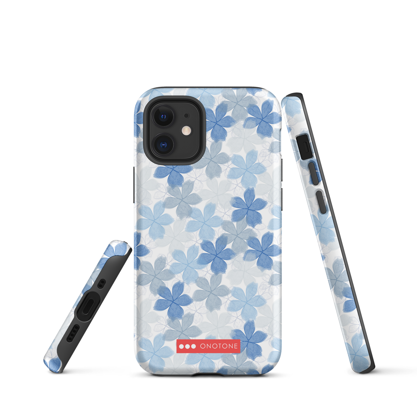 Japanese design indigo iPhone® Case with floral patterns
