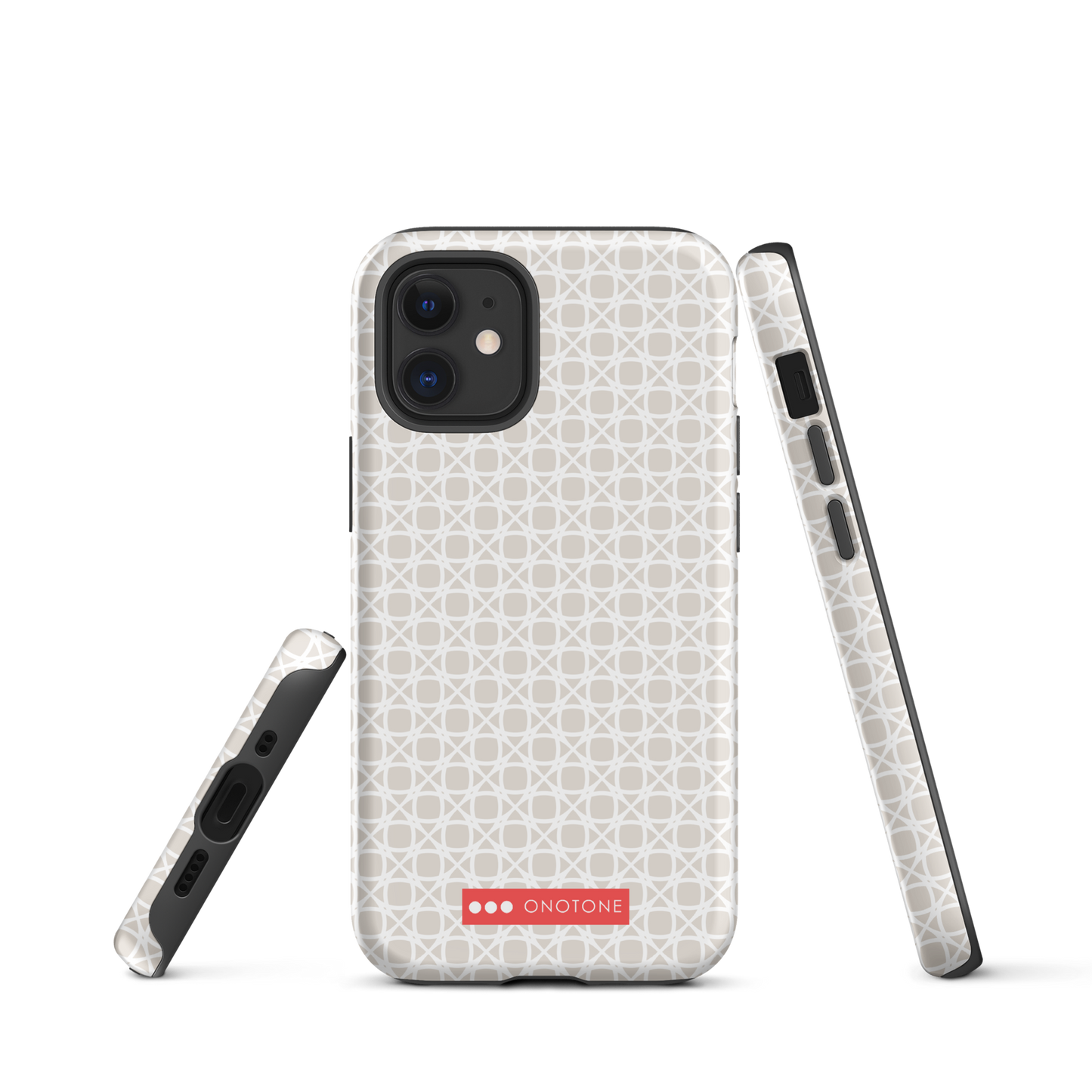 Japanese design indigo iPhone® Case with gray patterns
