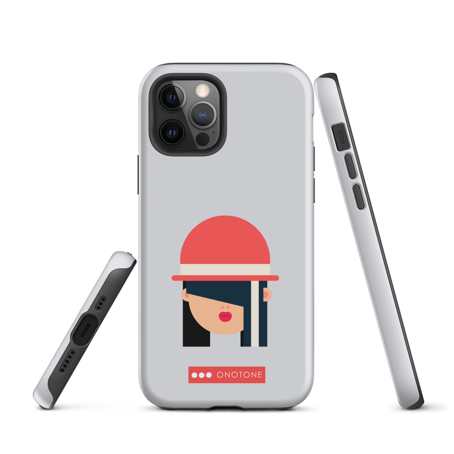 Dual Layer white modern iPhone® Case