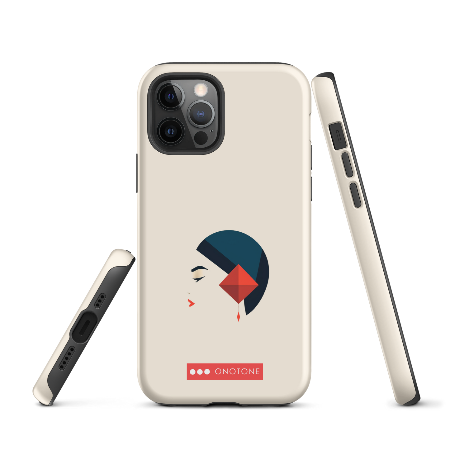 Dual Layer white modern iPhone® Case