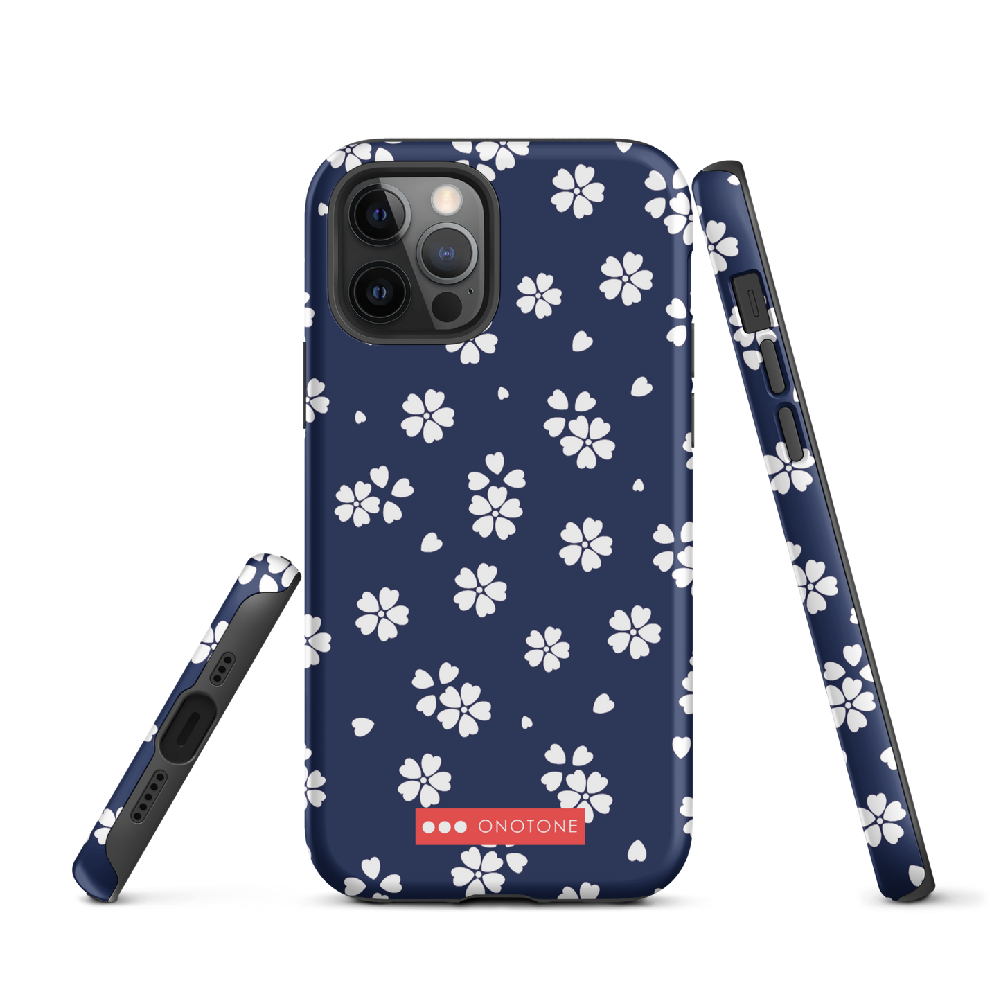 Japanese design indigo iPhone® Case with blue sakura patterns
