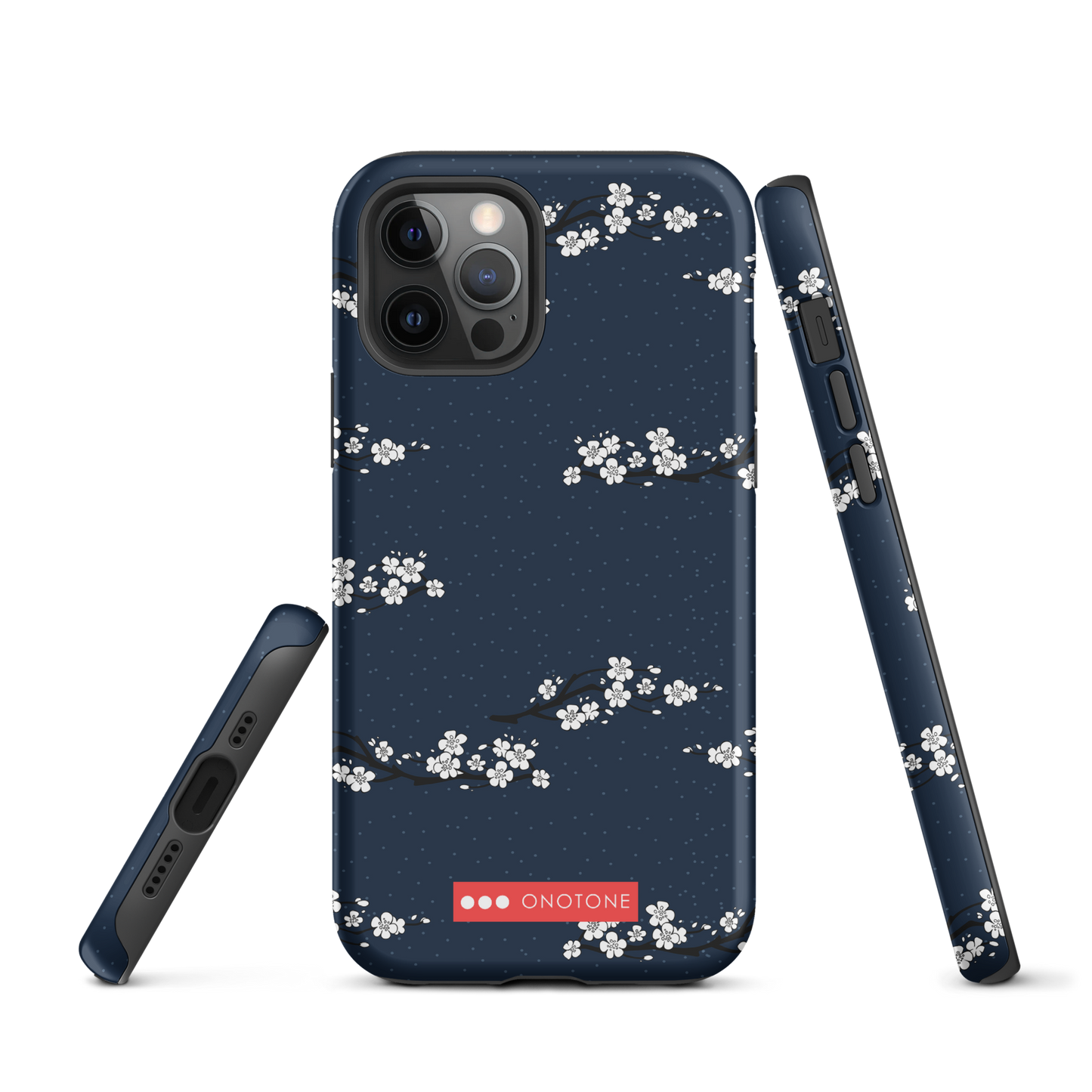 Japanese design indigo iPhone® Case with cherry blossoms