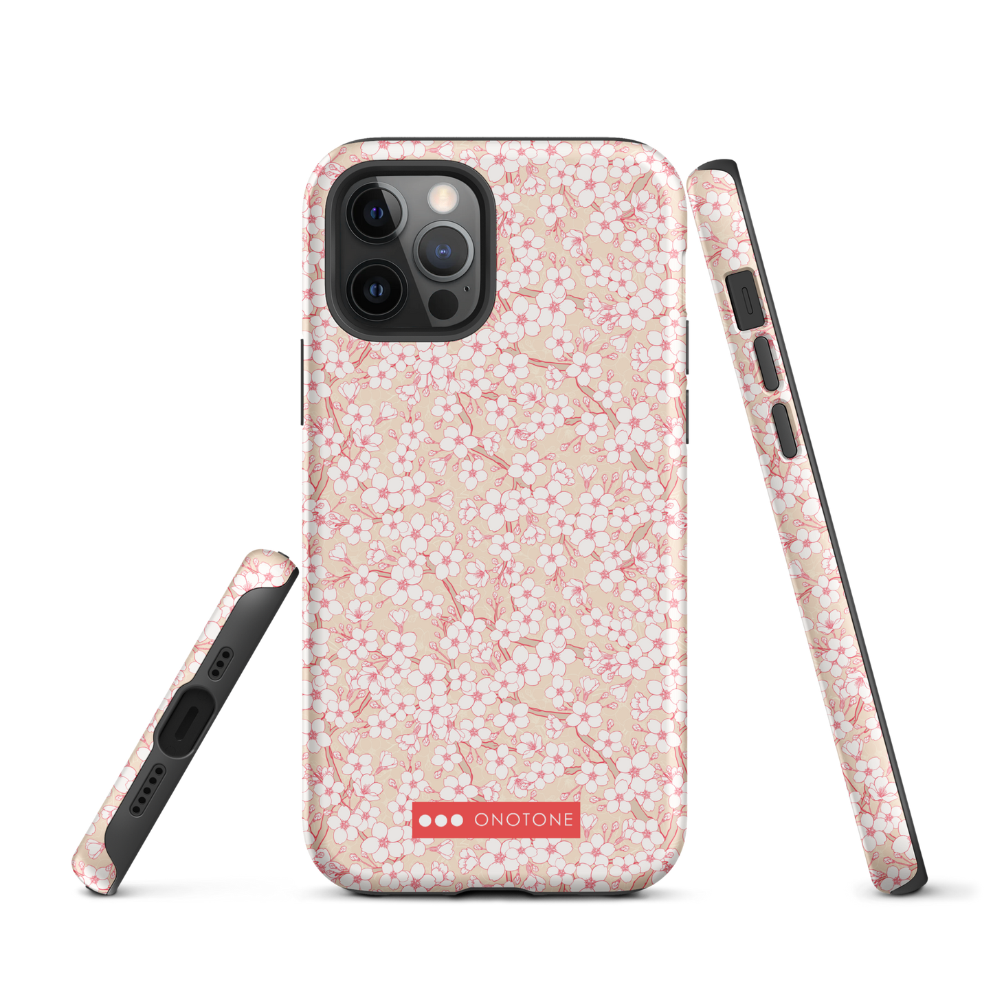 Japanese design indigo iPhone® Case with pink cherry blossom