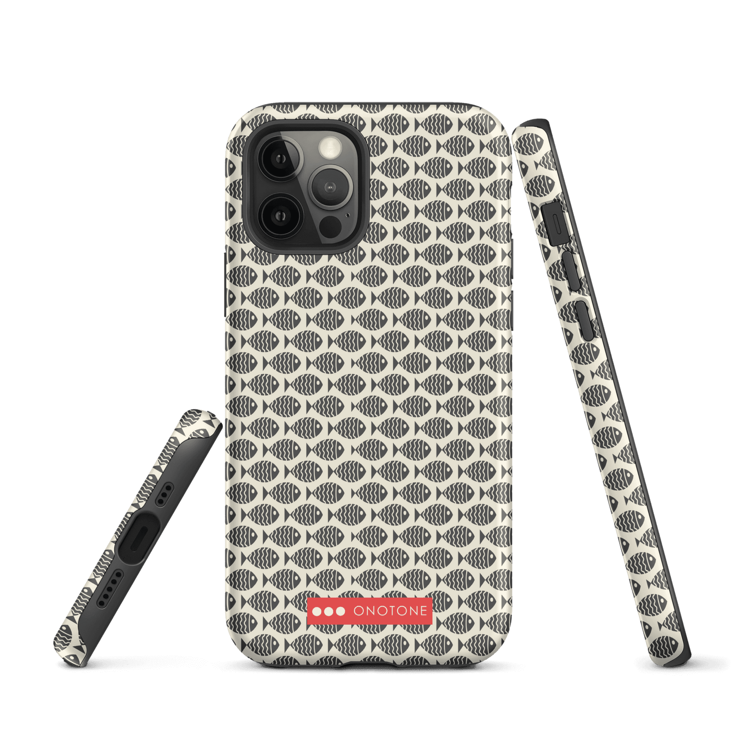 Japanese design indigo iPhone® Case with fish patterns (IND-022)