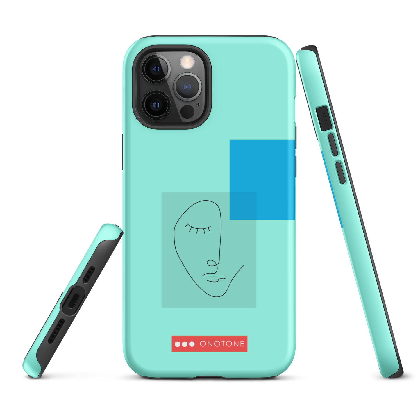 Dual Layer blue modern iPhone® Case