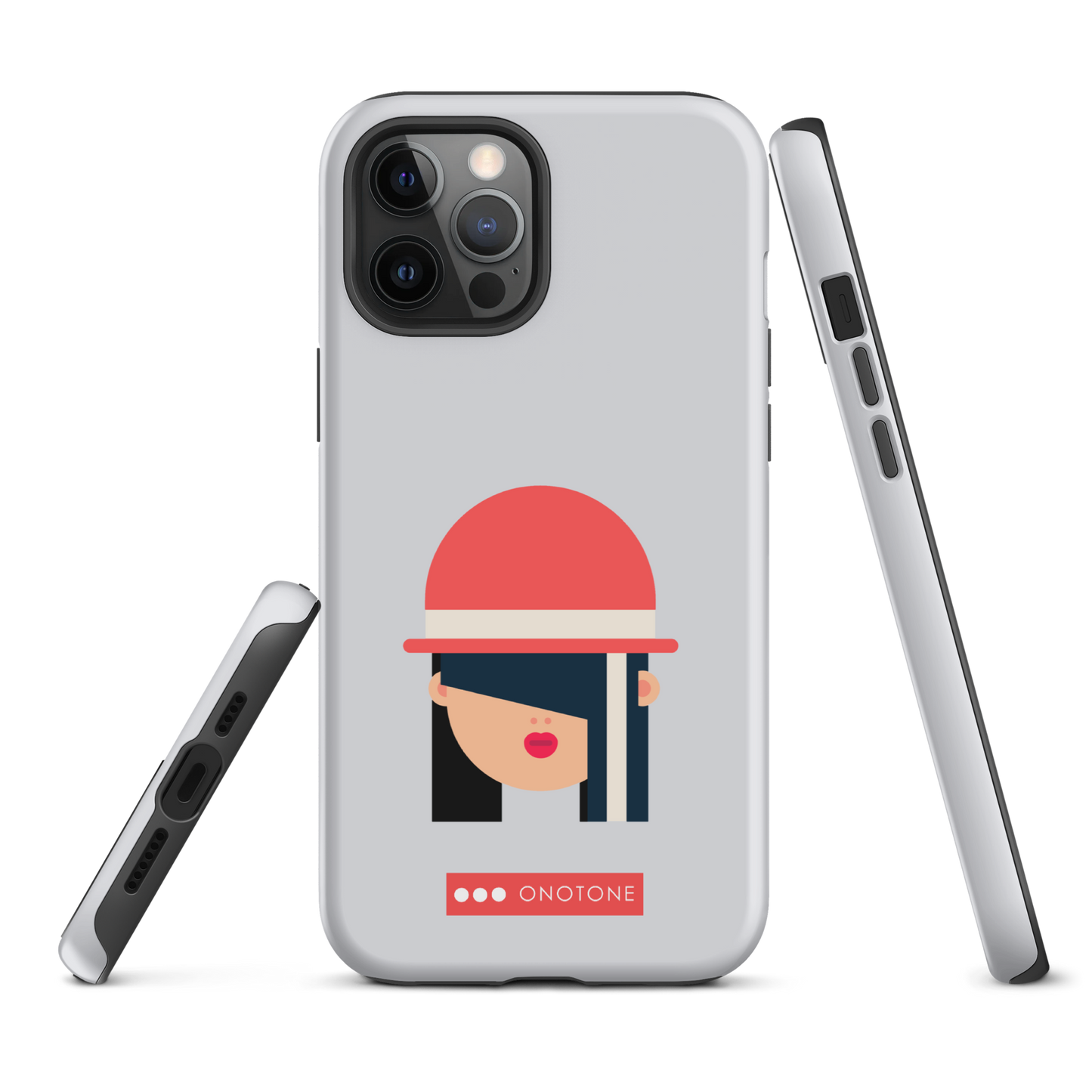 Dual Layer white modern iPhone® Case