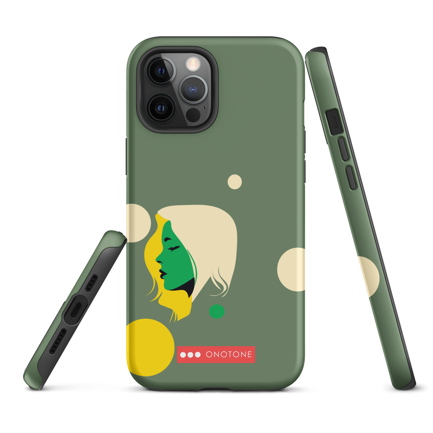 Dual Layer green modern iPhone® Case