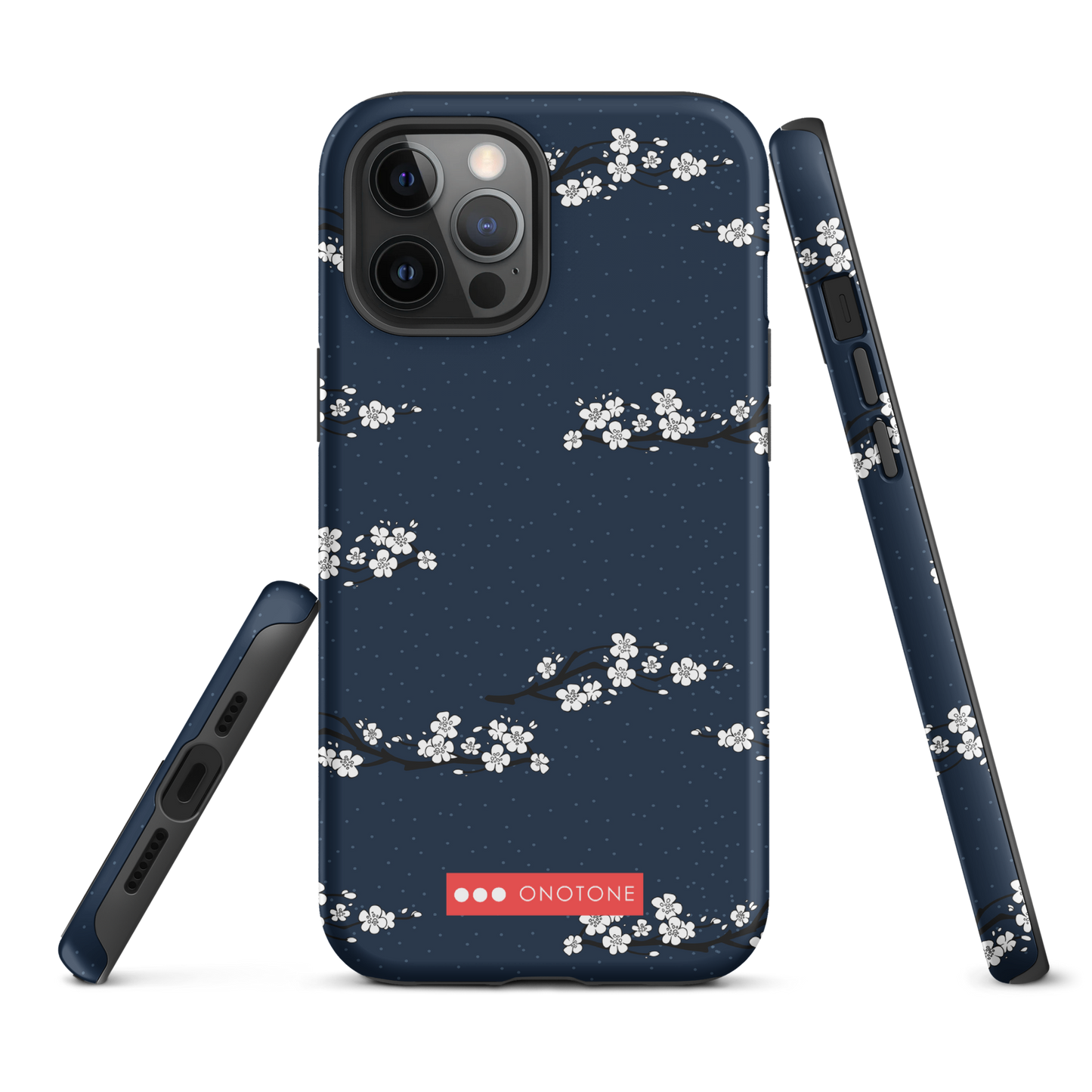 Japanese design indigo iPhone® Case with cherry blossoms