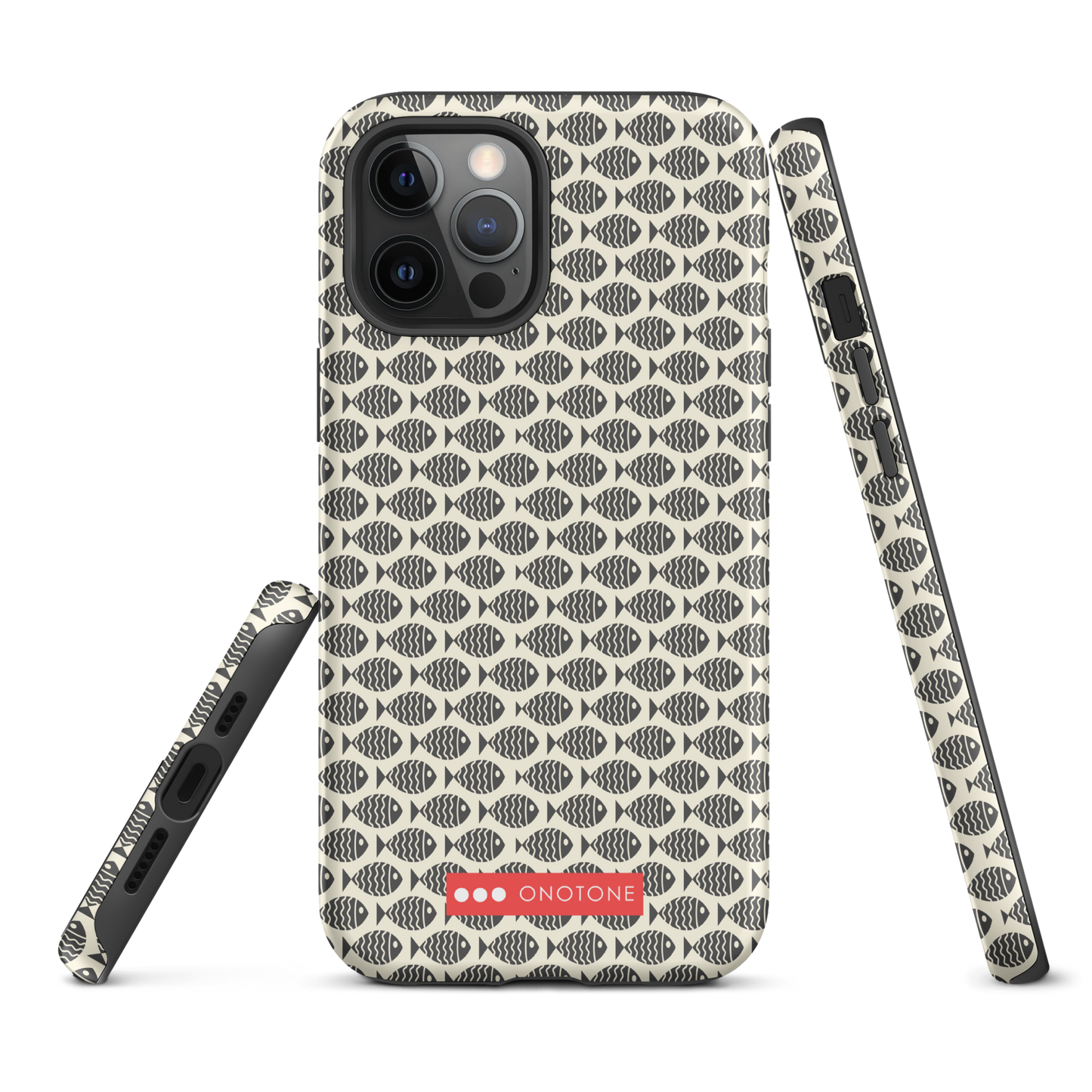 Japanese design indigo iPhone® Case with fish patterns