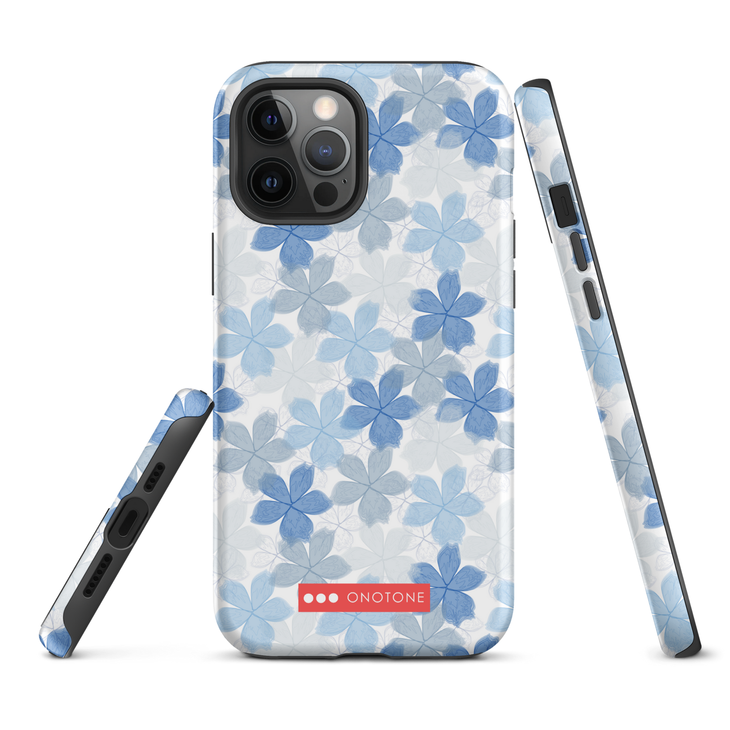 Japanese design indigo iPhone® Case with floral patterns