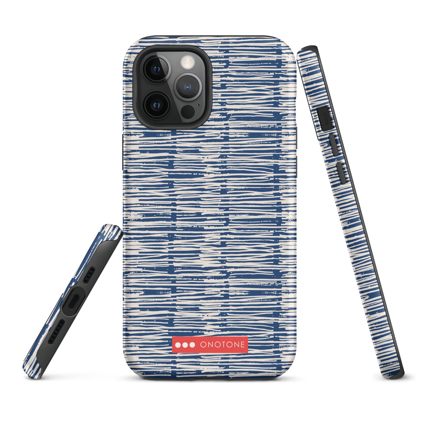 Japanese design indigo iPhone® Case with blue patterns (IND-032)