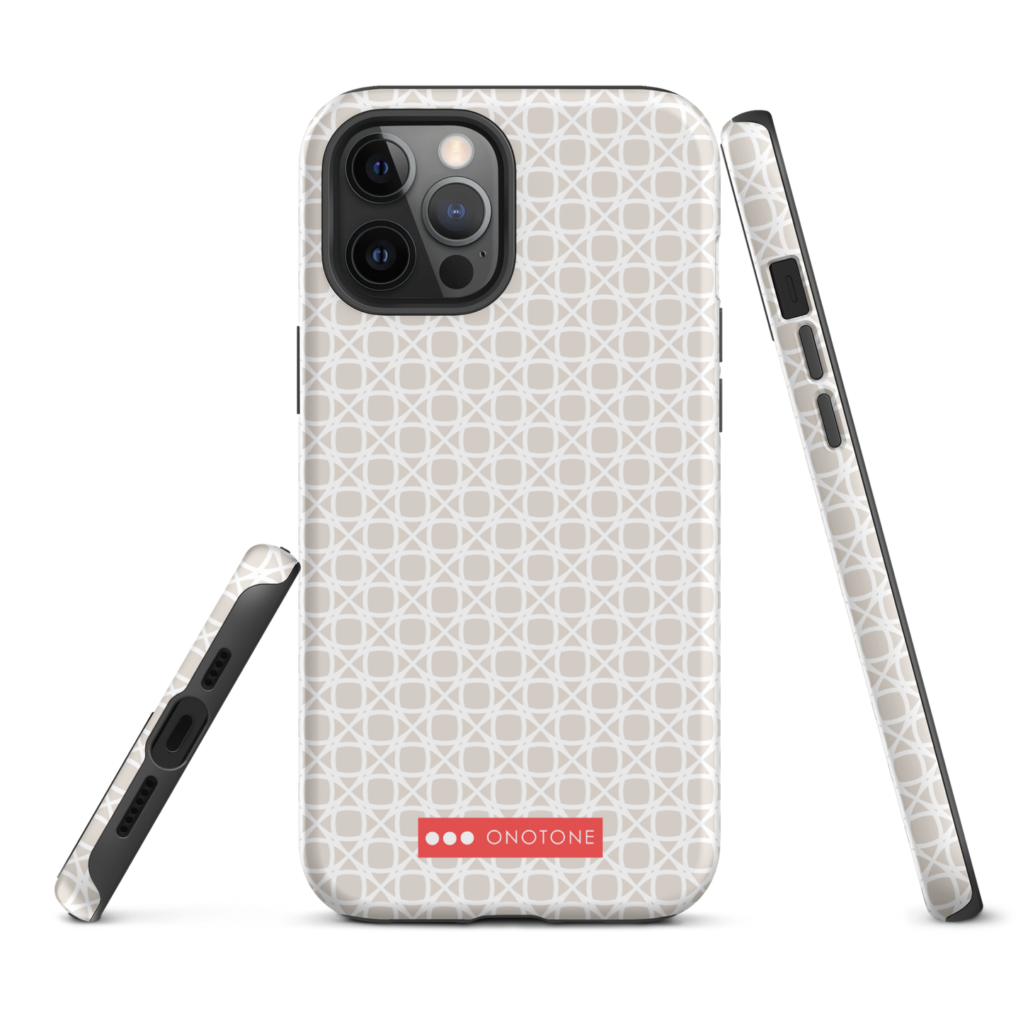 Japanese design indigo iPhone® Case with gray patterns