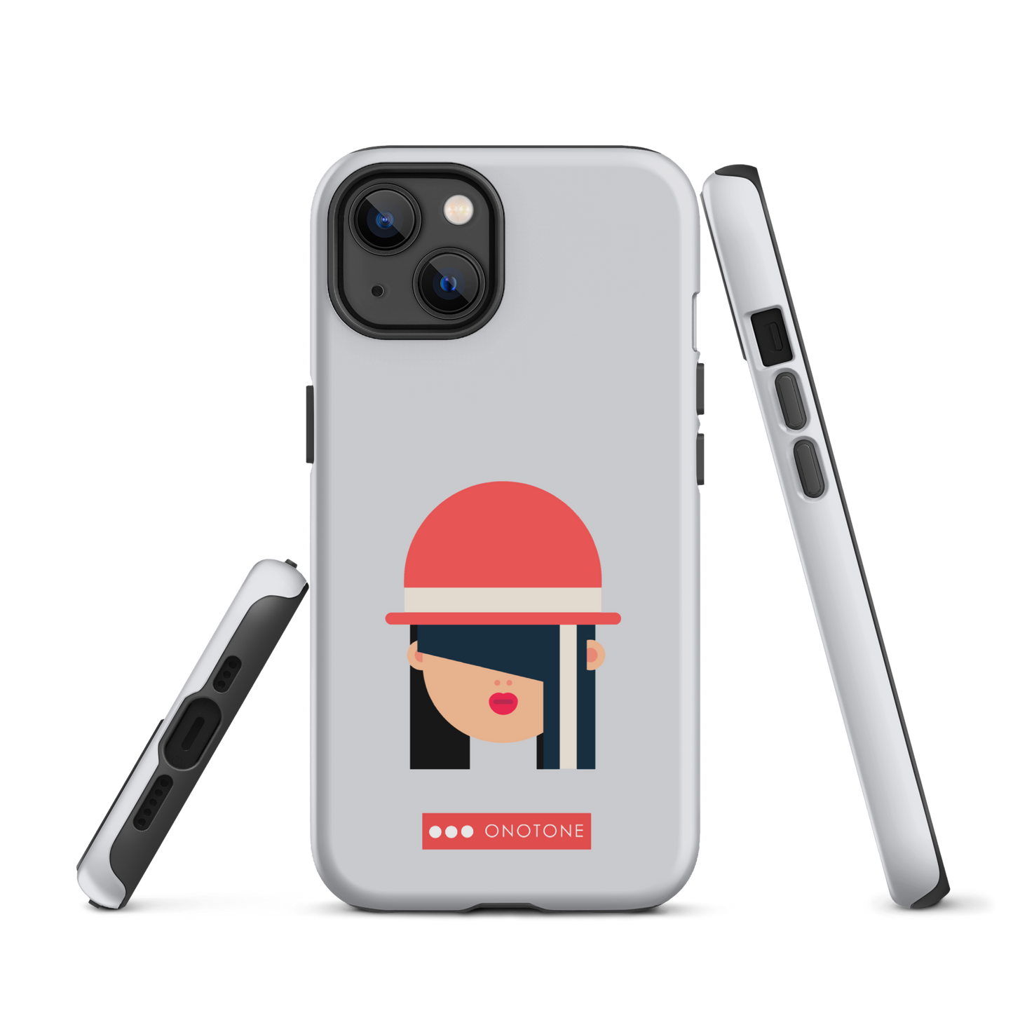 Dual Layer white modern iPhone® Case