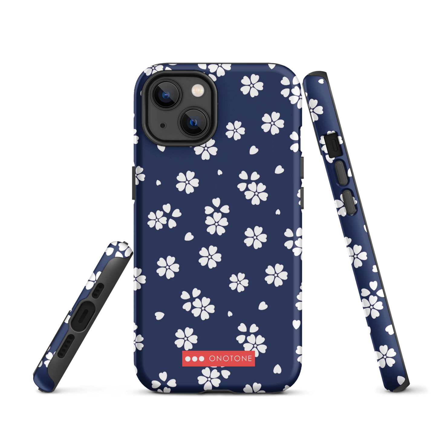 Japanese design indigo iPhone® Case with blue sakura patterns