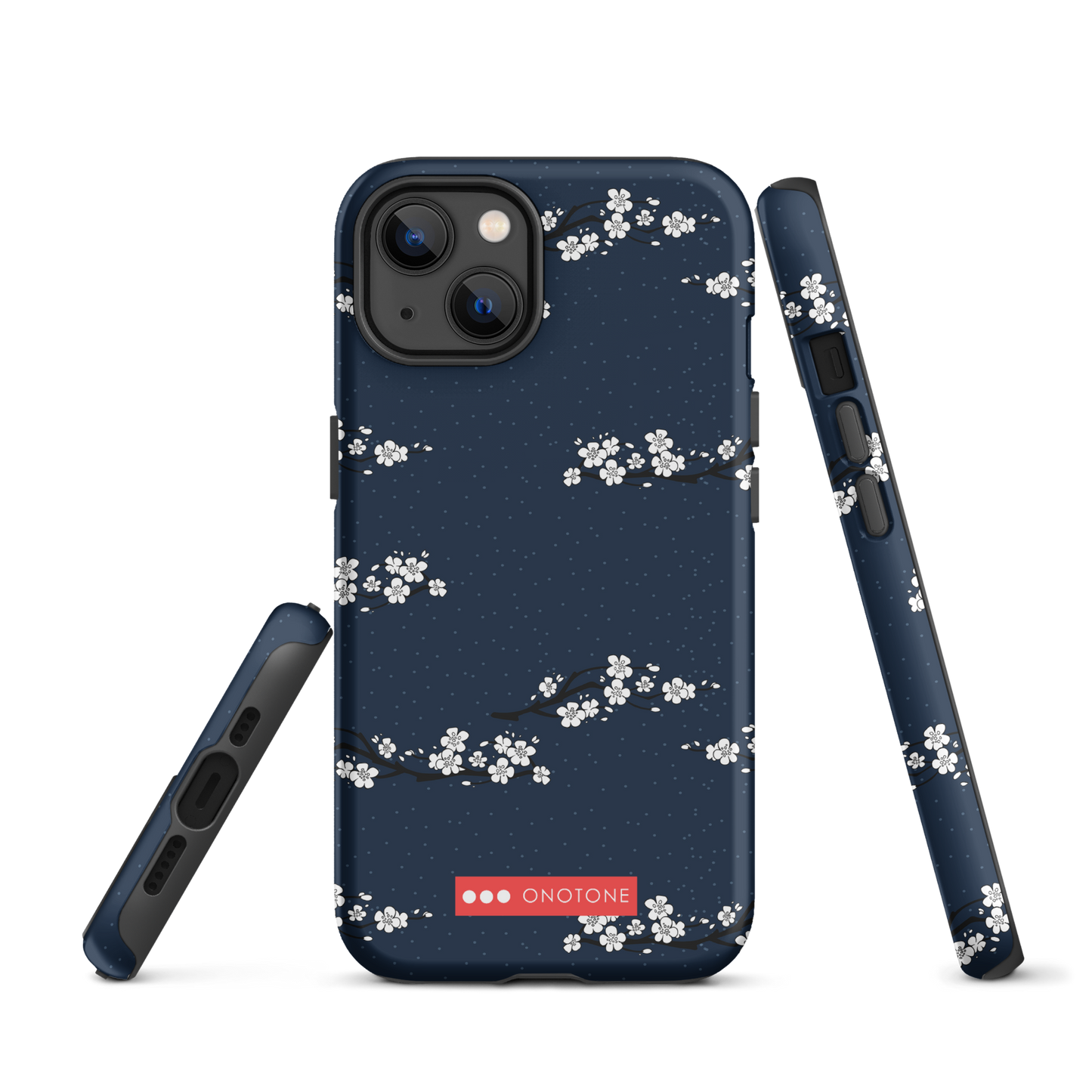 Japanese design indigo iPhone® Case with cherry blossoms