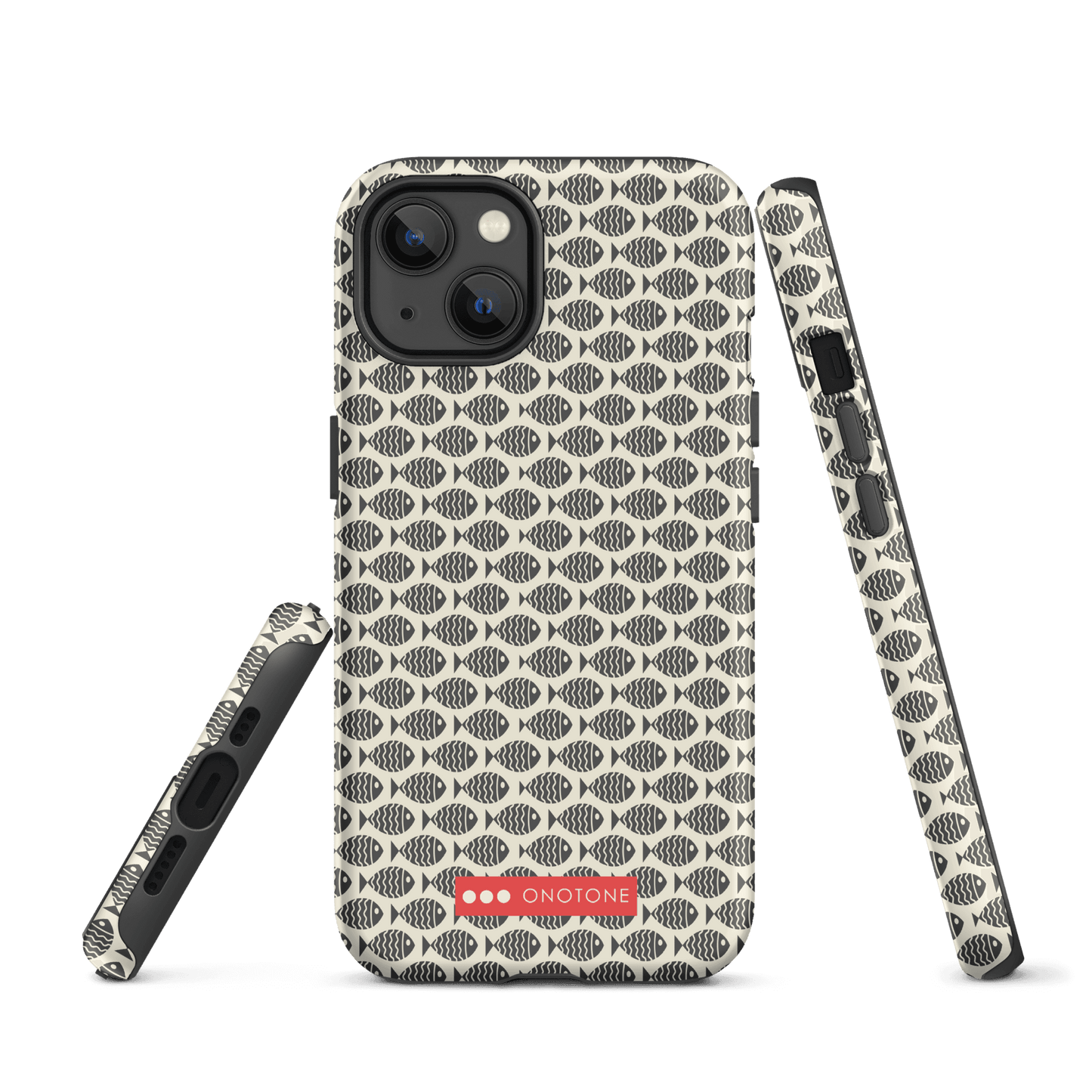 Japanese design indigo iPhone® Case with fish patterns (IND-022)