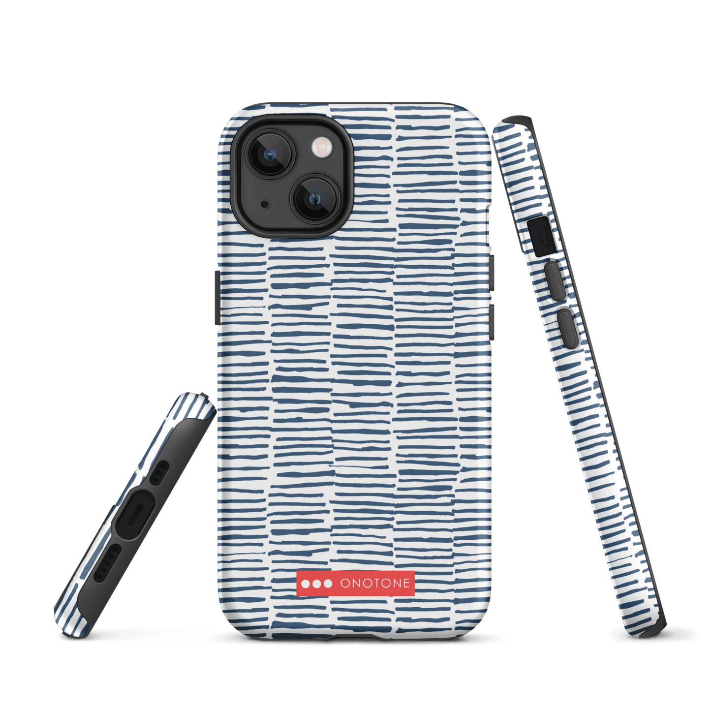 Japanese design indigo iPhone® Case with blue lines (IND-029)