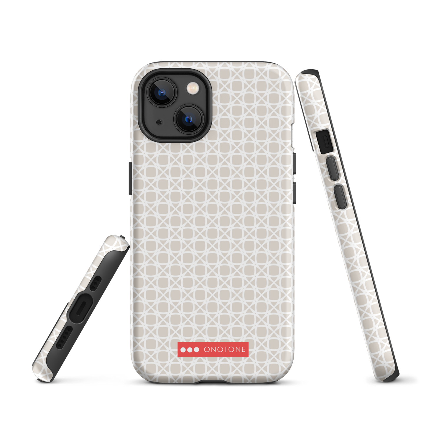 Japanese design indigo iPhone® Case with gray patterns