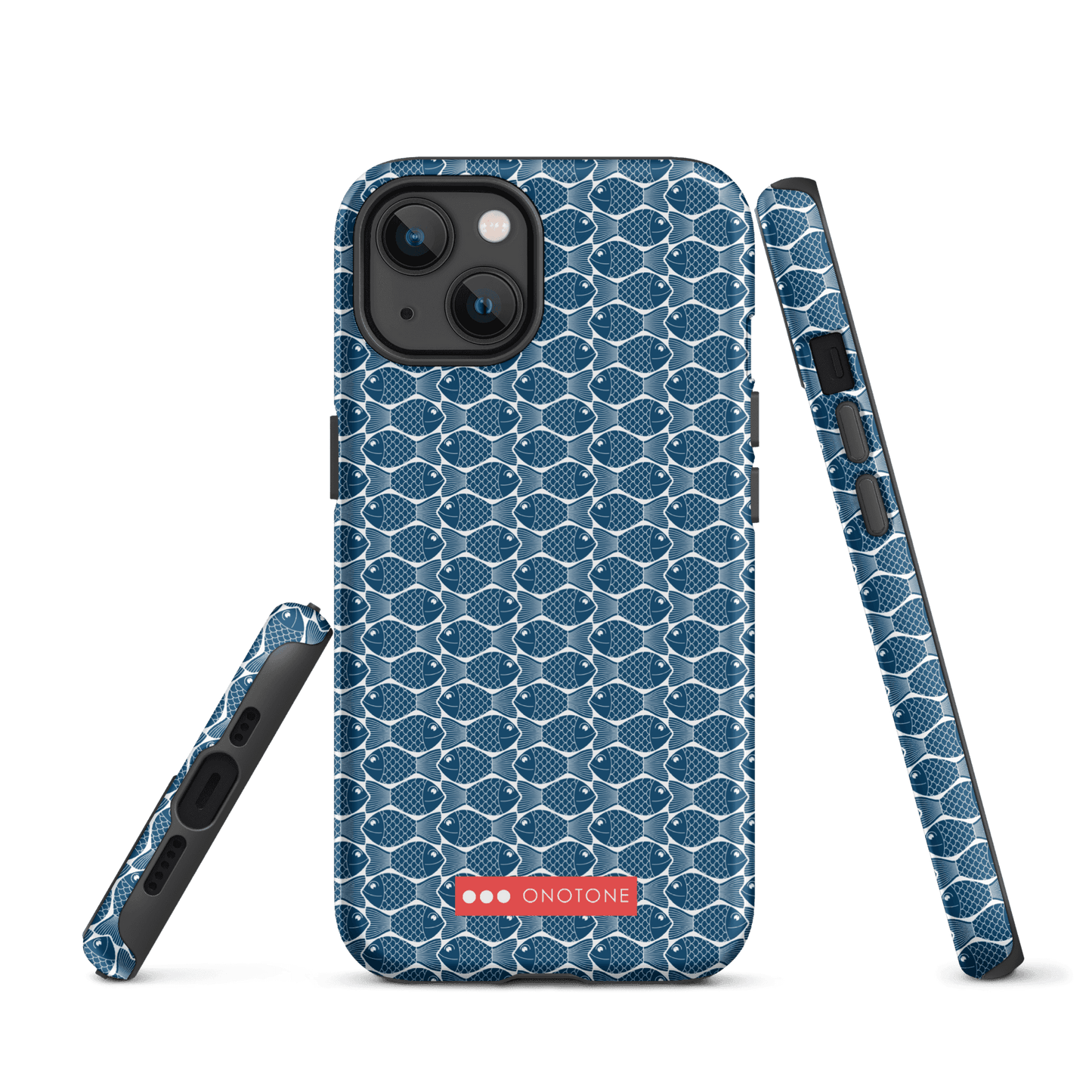 Japanese iPhone® Case with traditional Indigo fish patterns (IND-048)