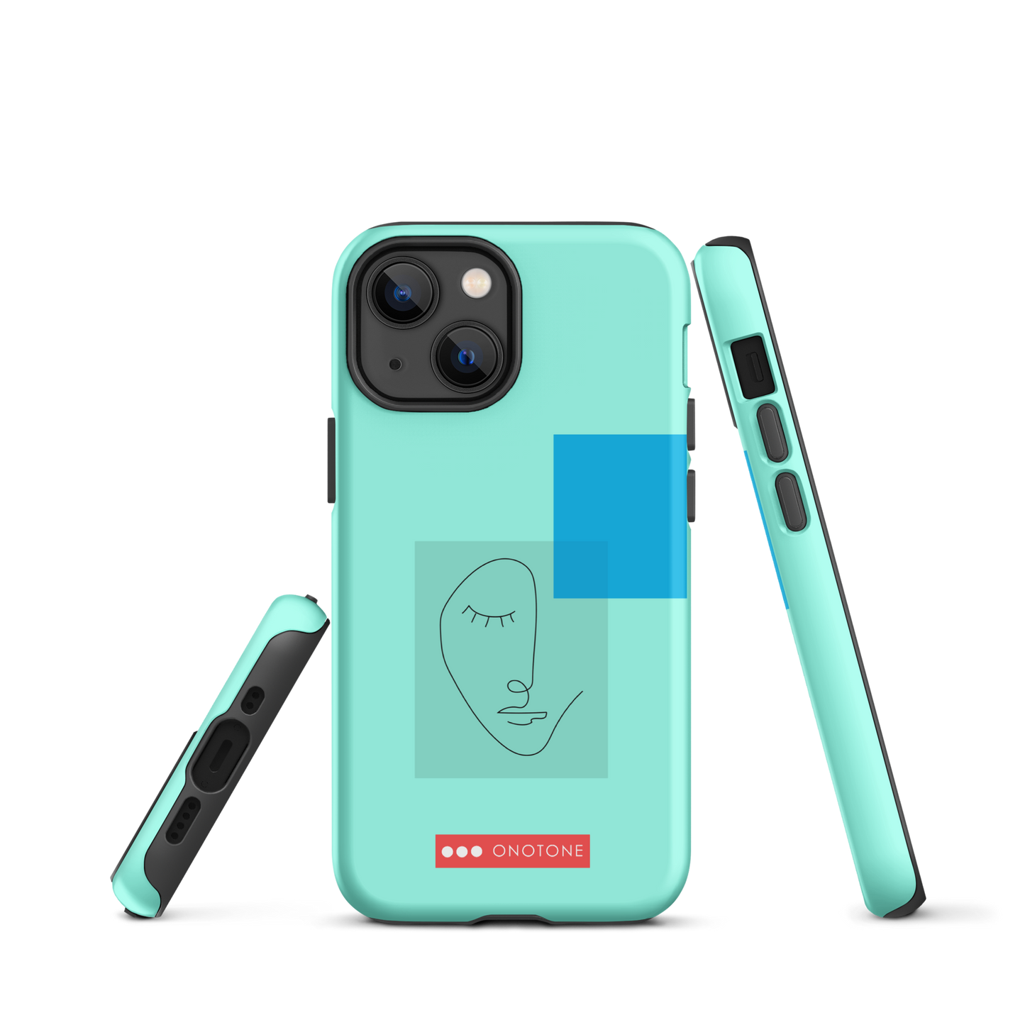 Dual Layer blue modern iPhone® Case