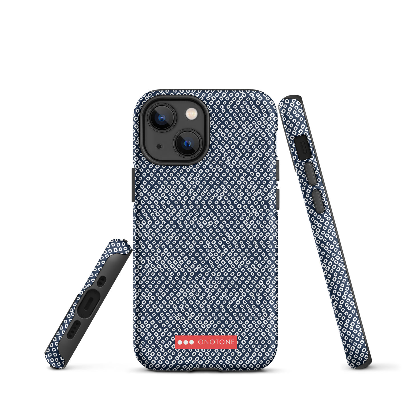 Japanese design indigo iPhone® Case with dotted patterns