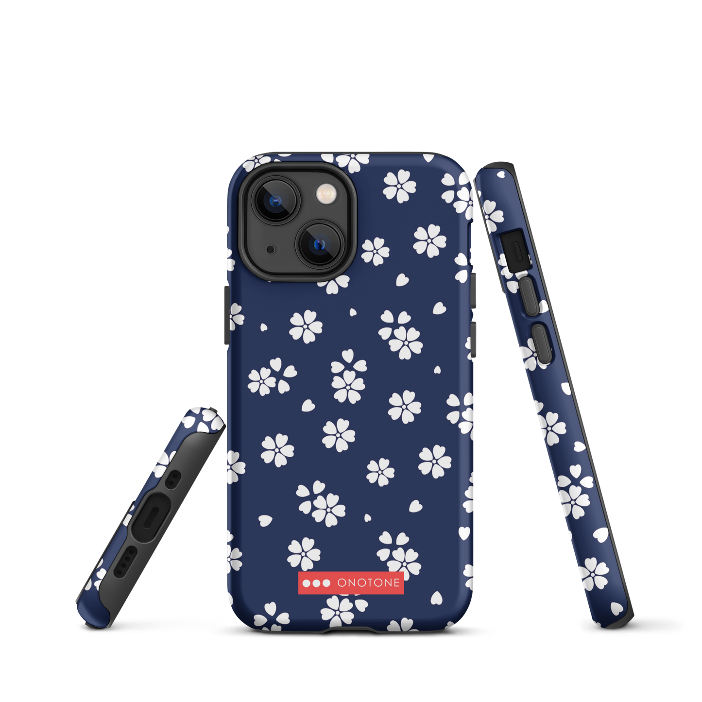 Japanese design indigo iPhone® Case with blue sakura patterns
