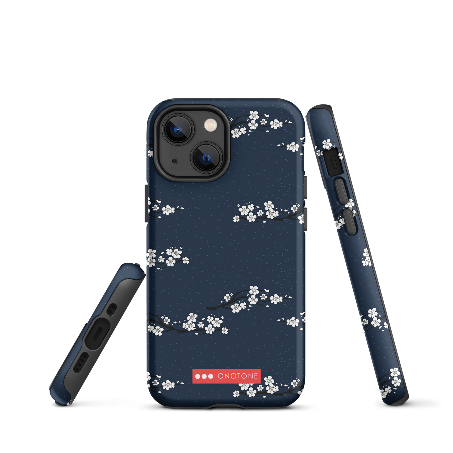 Japanese design indigo iPhone® Case with cherry blossoms