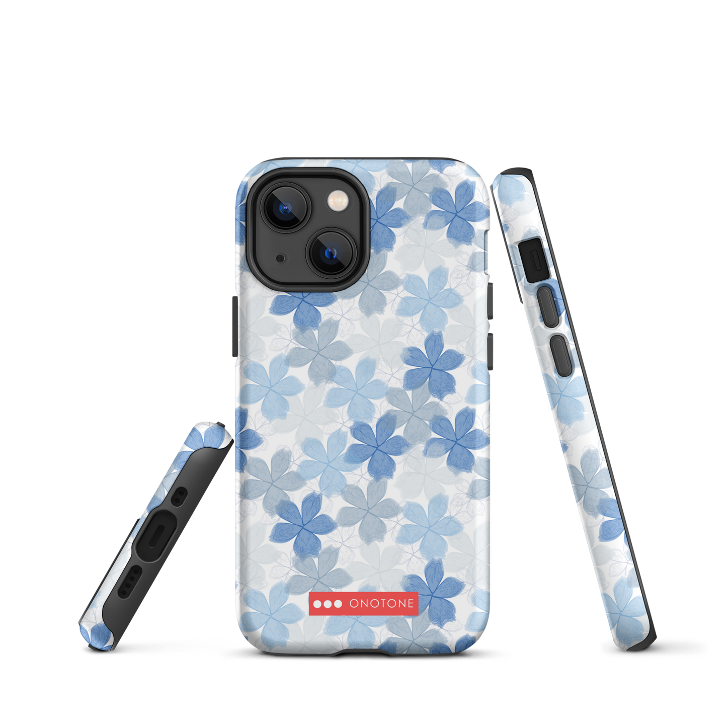 Japanese design indigo iPhone® Case with floral patterns