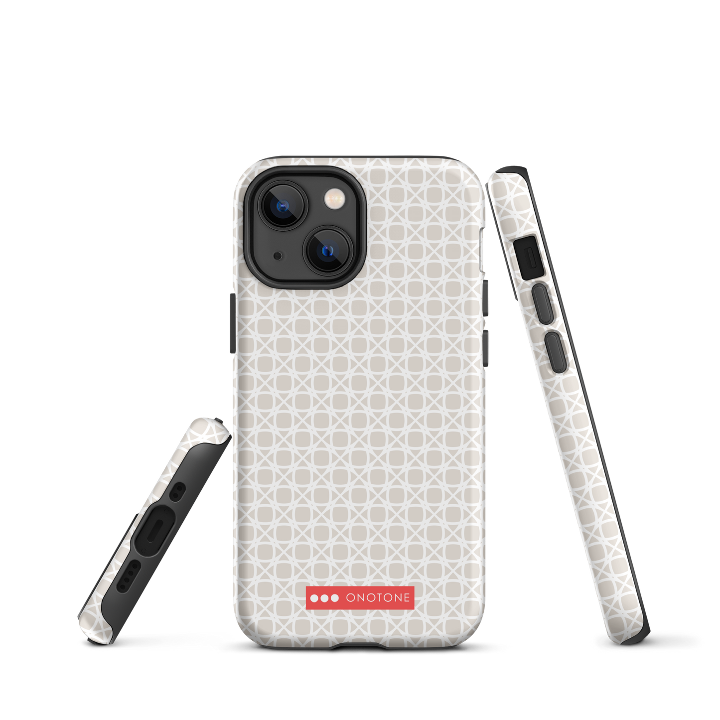 Japanese design indigo iPhone® Case with gray patterns