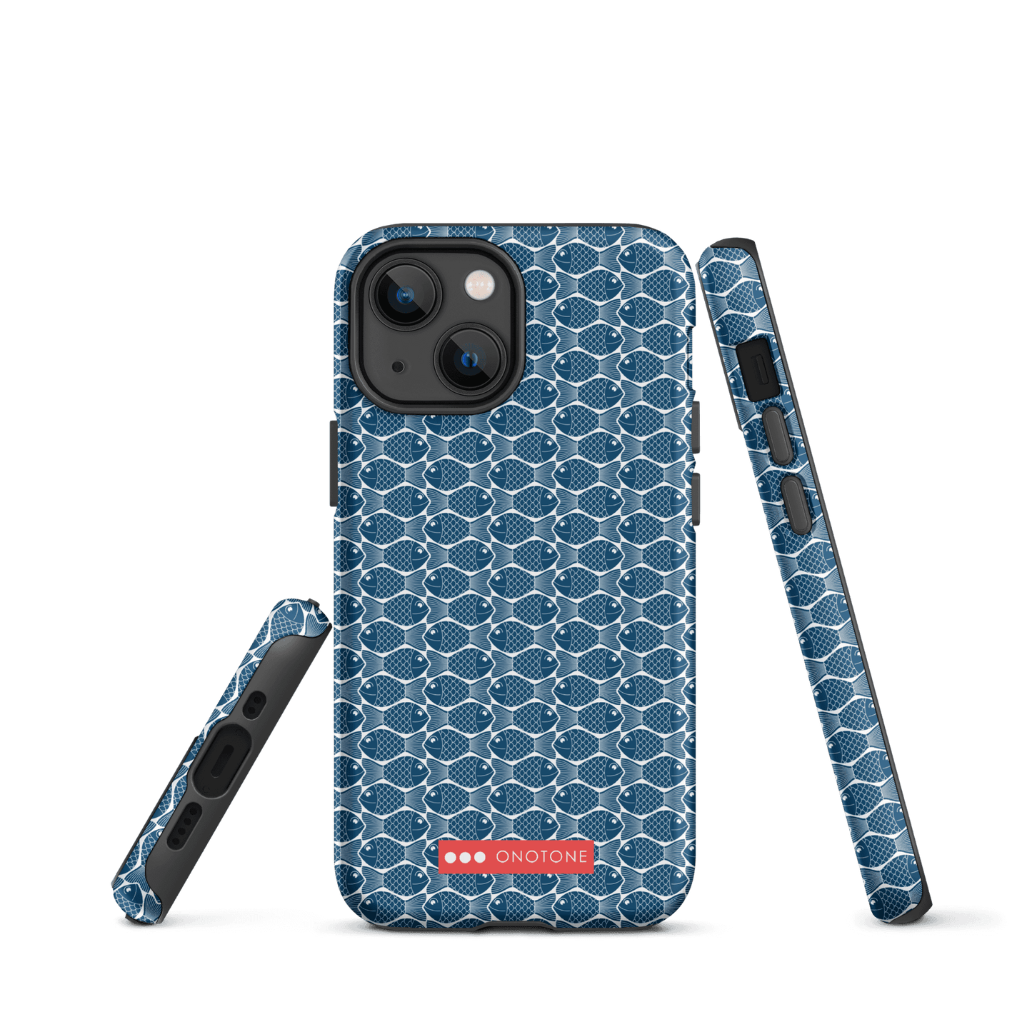 Japanese iPhone® Case with traditional Indigo fish patterns (IND-048)