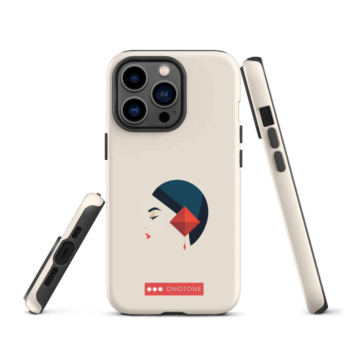 Dual Layer white modern iPhone® Case