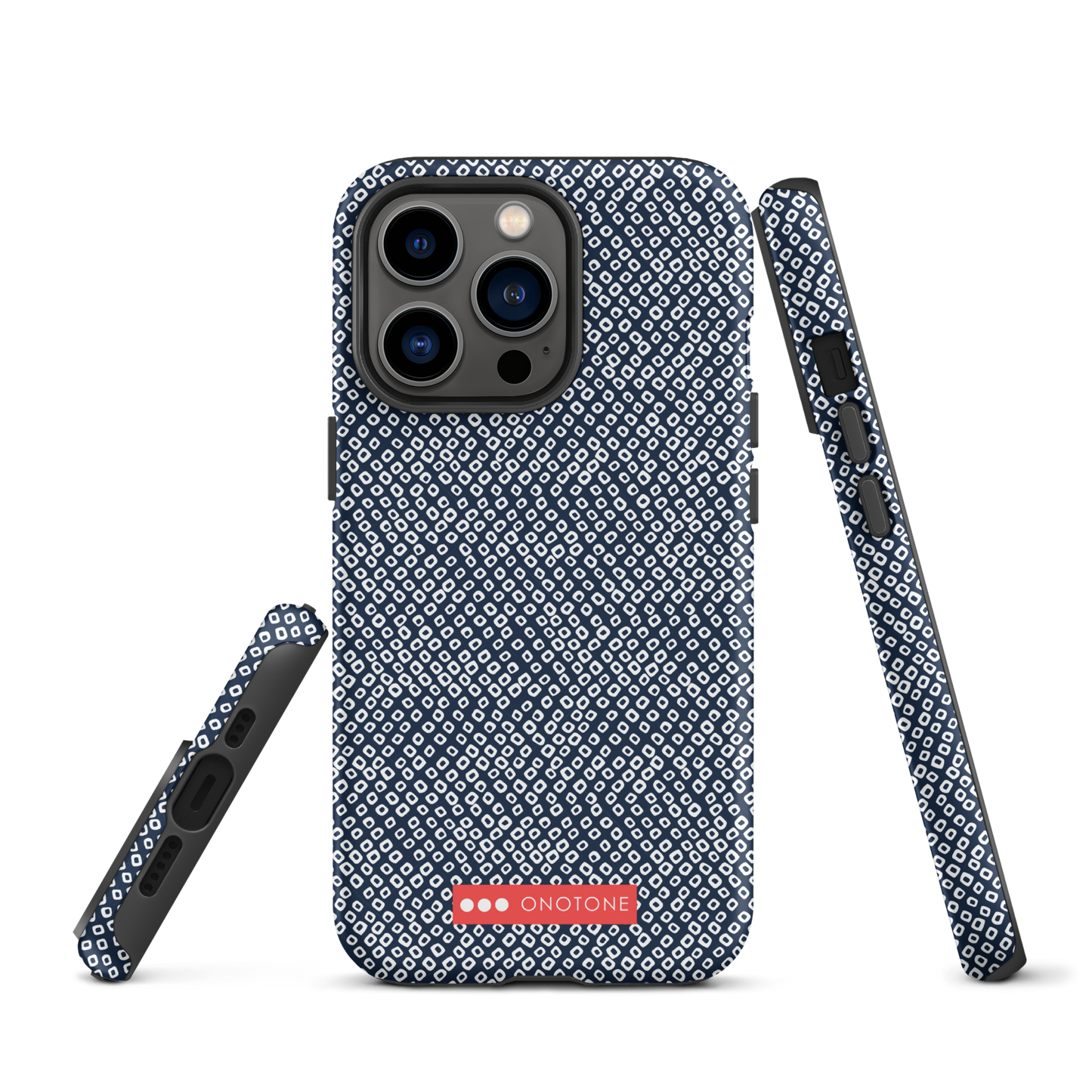 Japanese design indigo iPhone® Case with dotted patterns