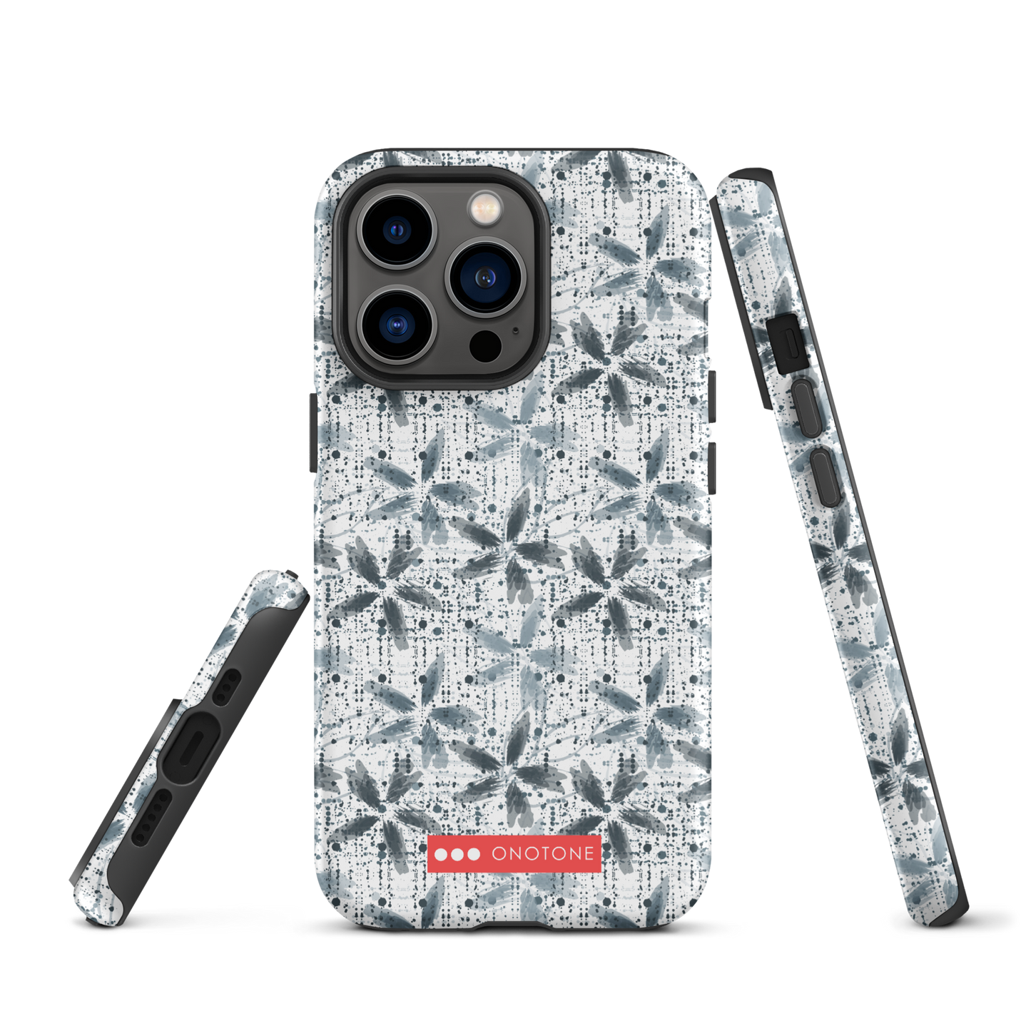 Japanese design indigo iPhone® Case with floral designs
