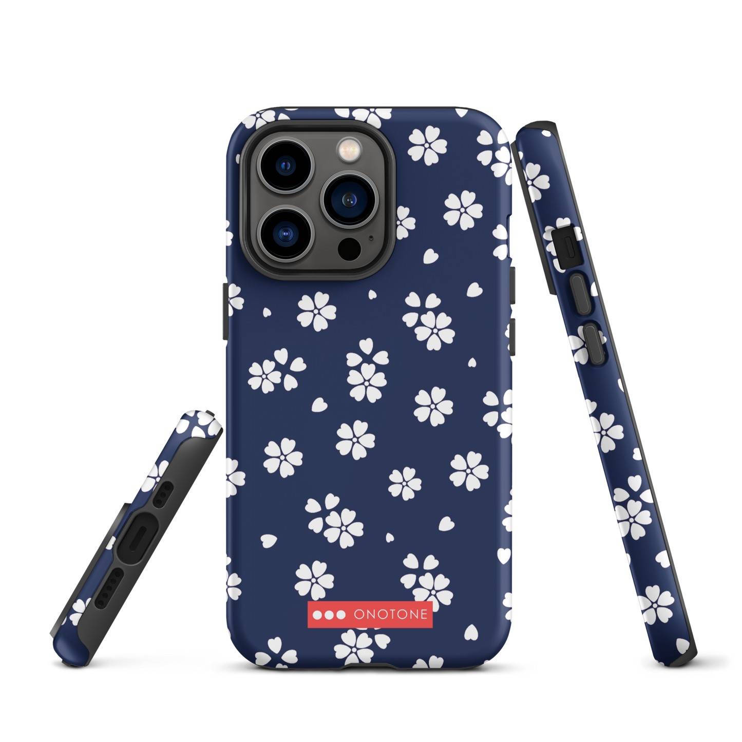 Japanese design indigo iPhone® Case with blue sakura patterns
