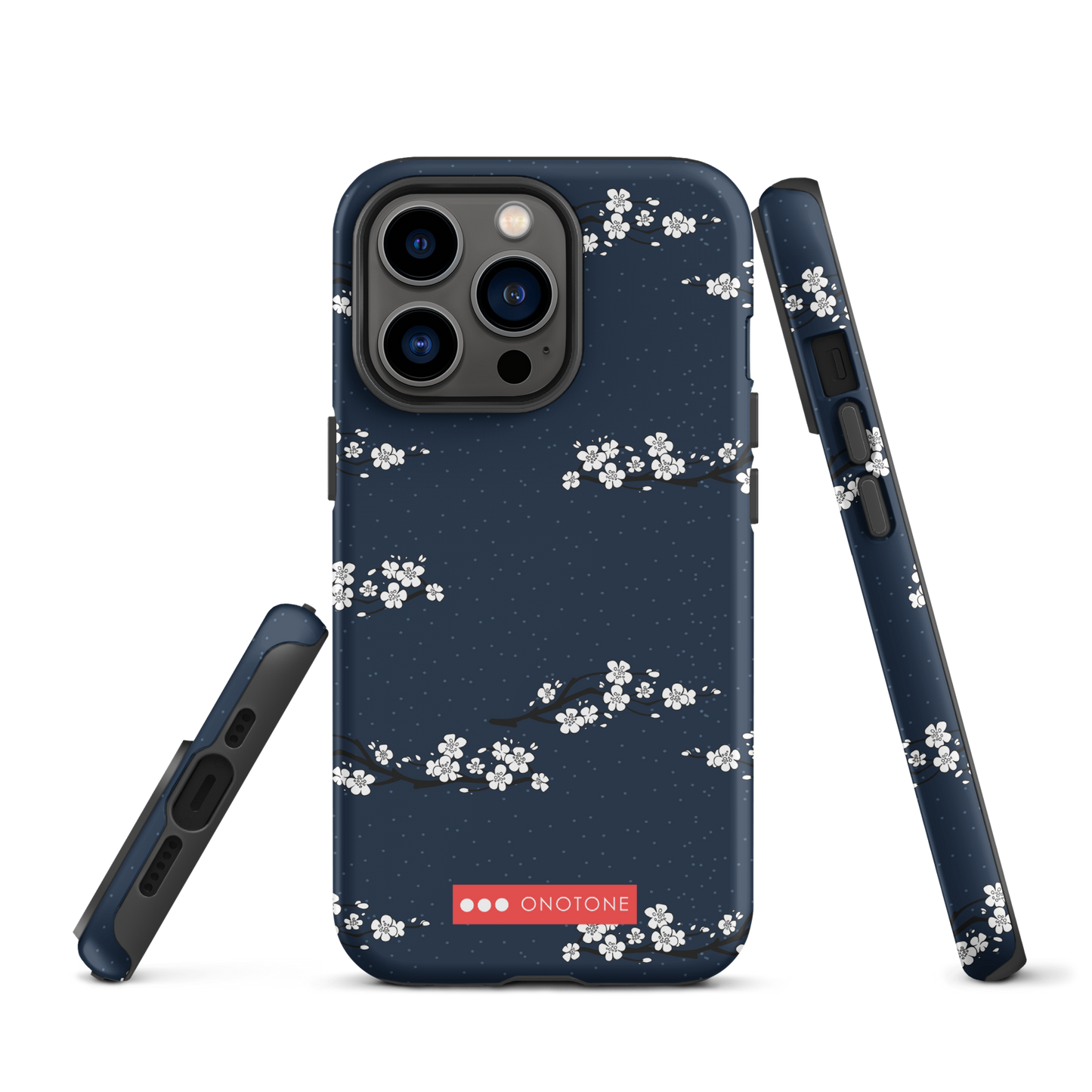 Japanese design indigo iPhone® Case with cherry blossoms
