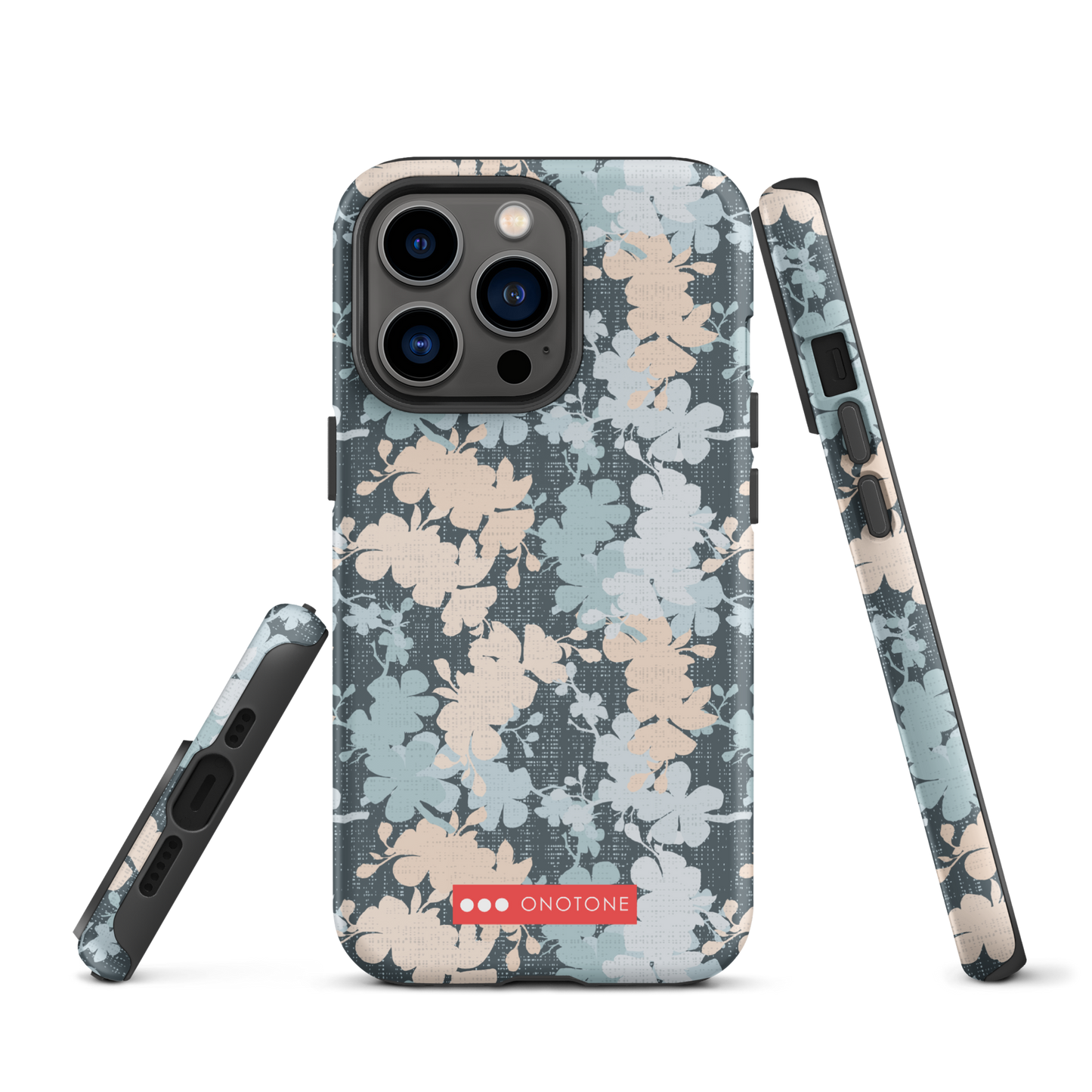Japanese design indigo iPhone® Case with sakura flower patterns