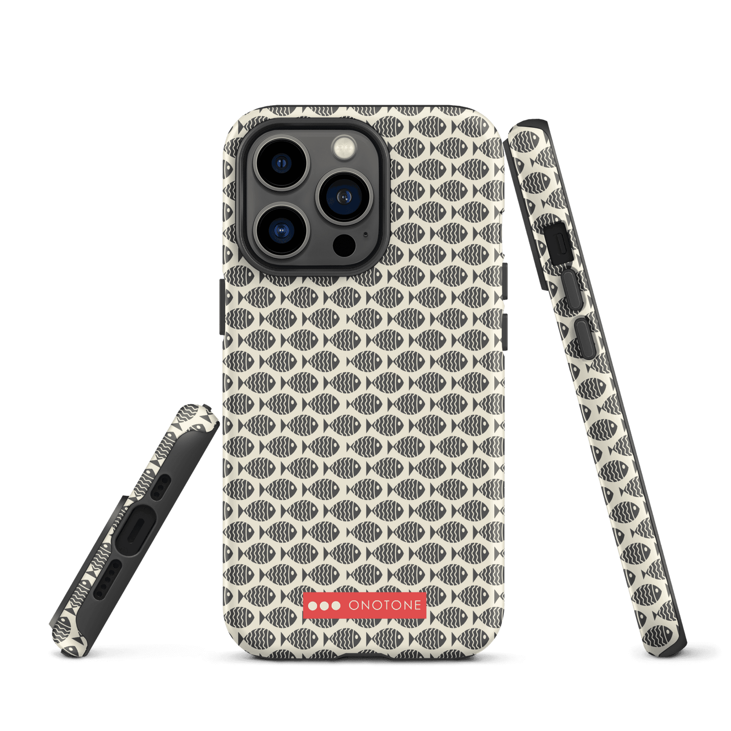 Japanese design indigo iPhone® Case with fish patterns (IND-022)