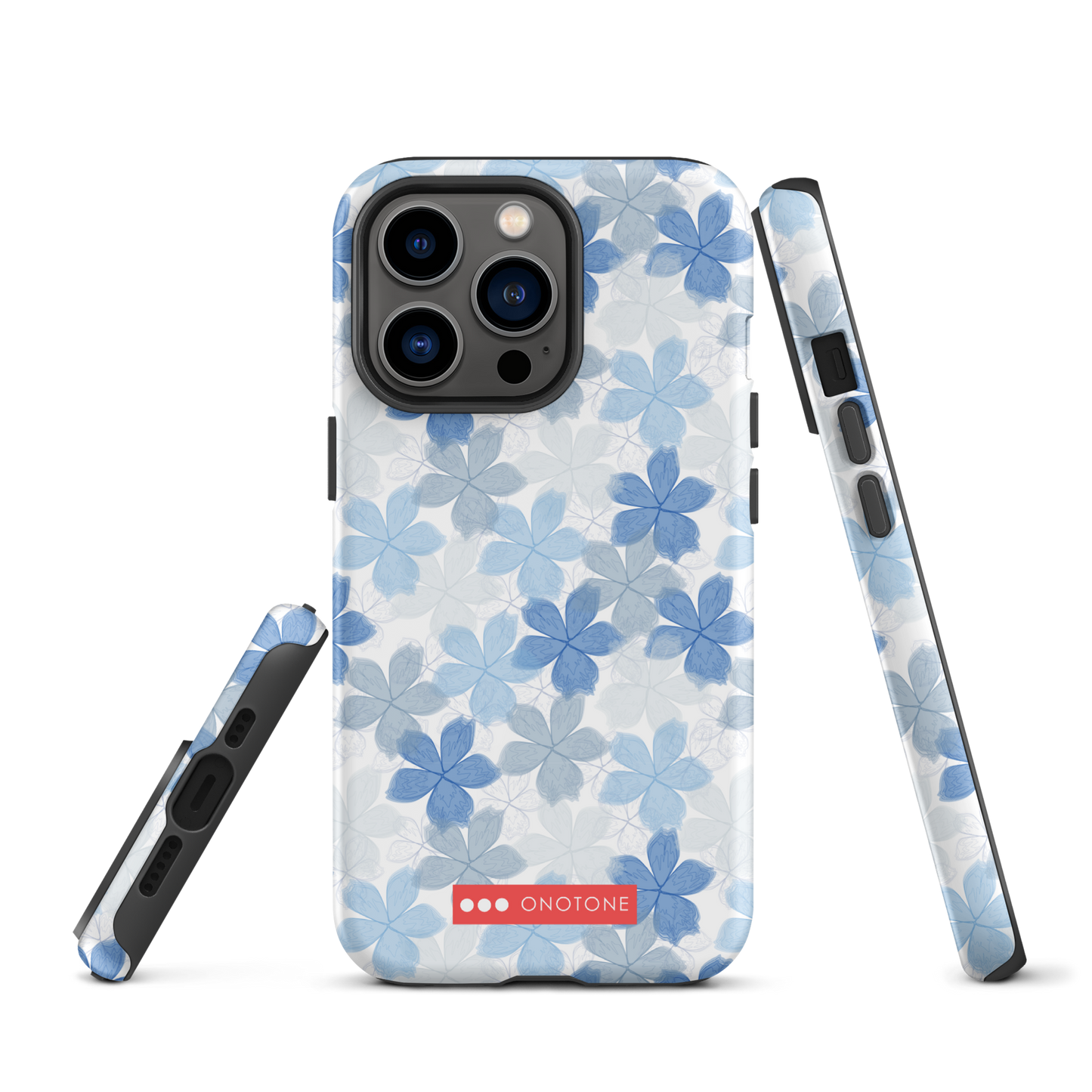 Japanese design indigo iPhone® Case with floral patterns
