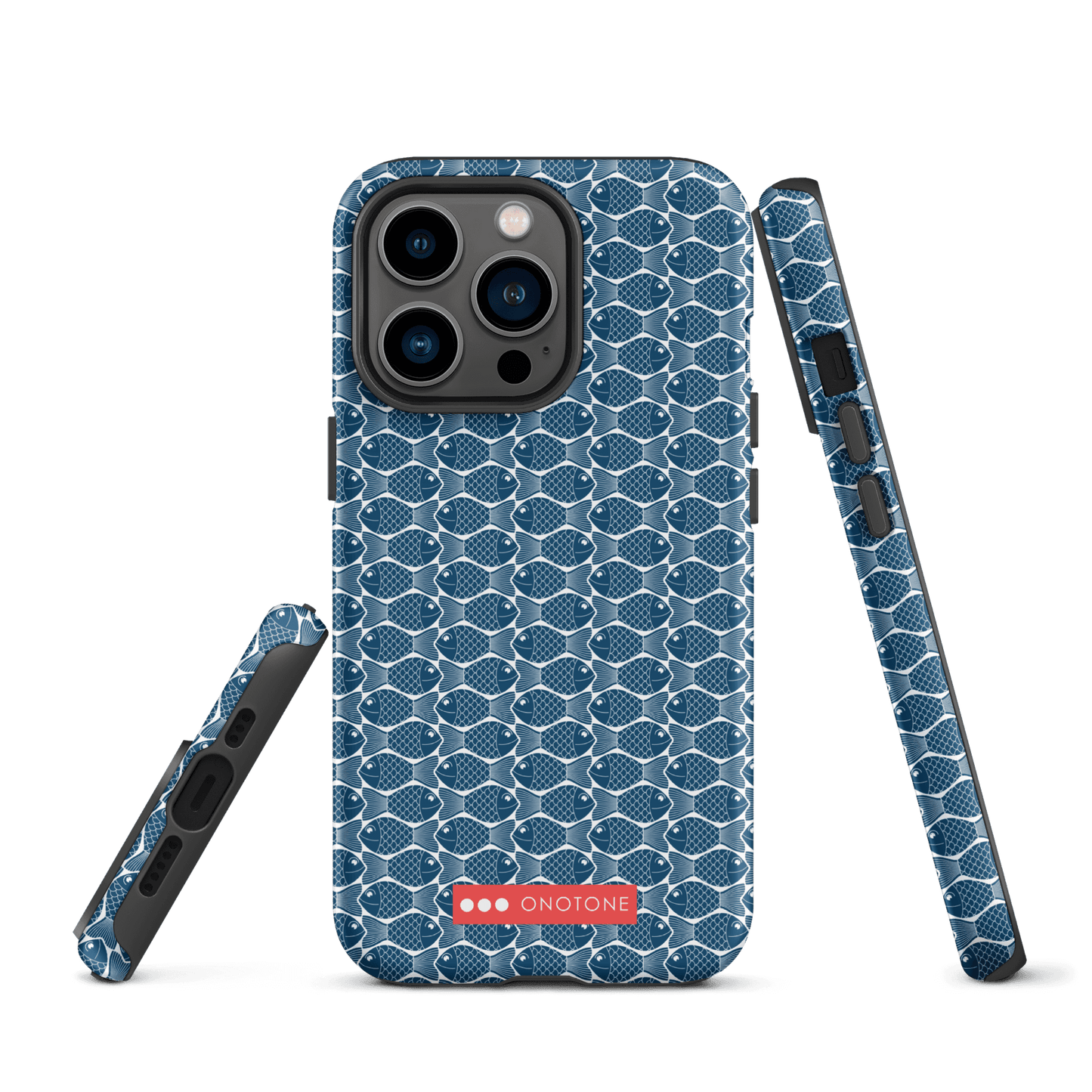 Japanese iPhone® Case with traditional Indigo fish patterns (IND-048)