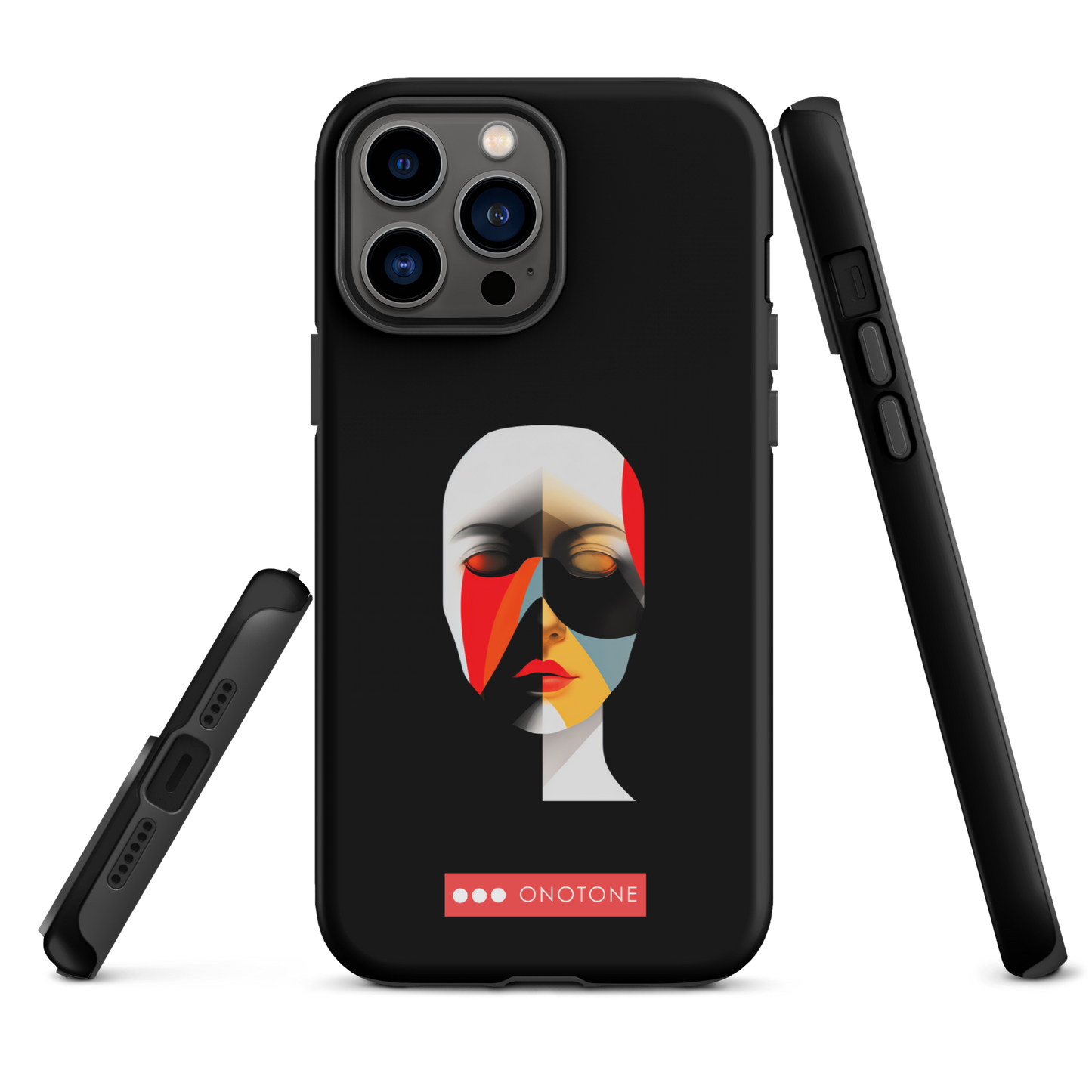 Dual Layer black modern iPhone® Case