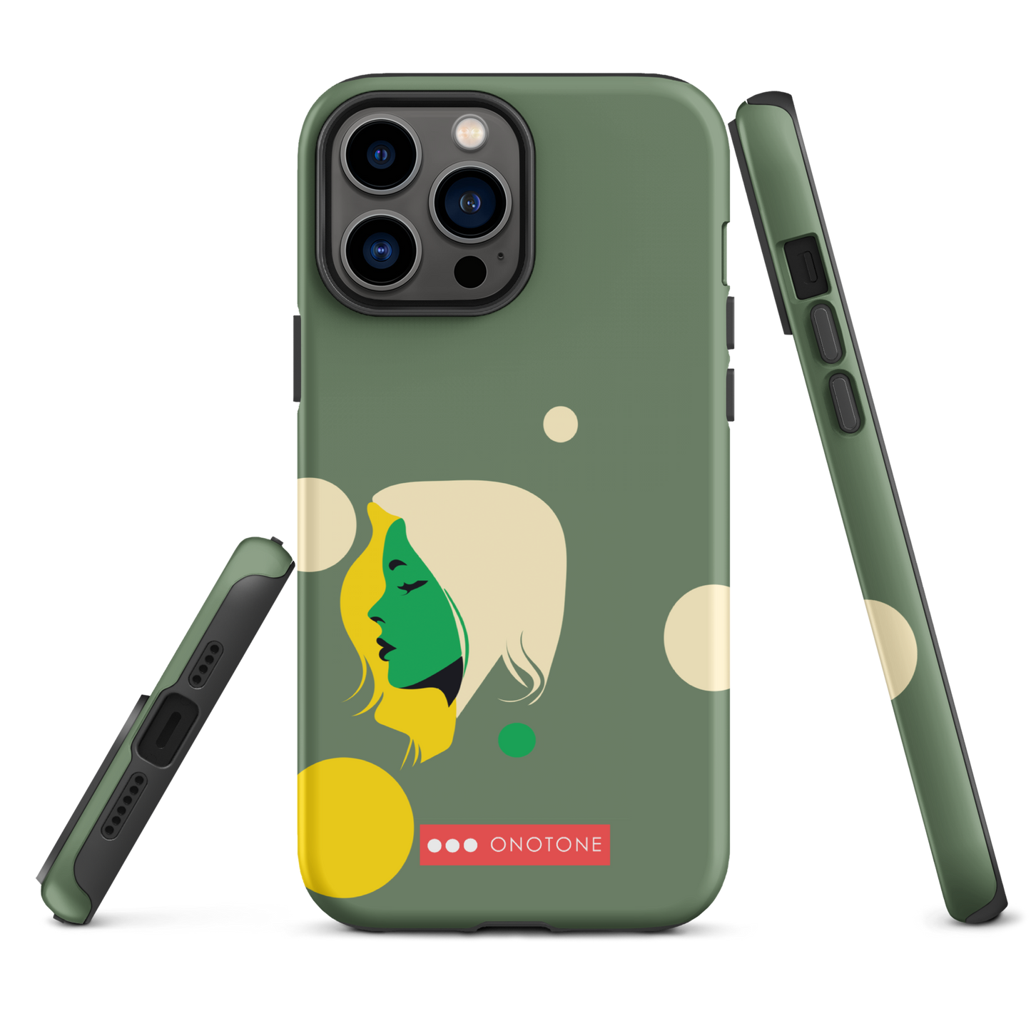 Dual Layer green modern iPhone® Case
