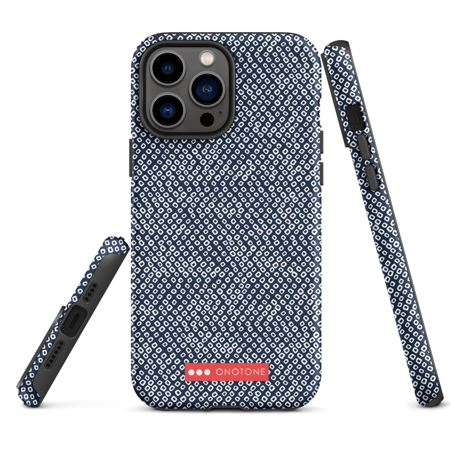 Japanese design indigo iPhone® Case with dotted patterns