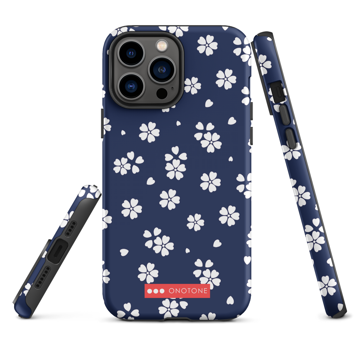 Japanese design indigo iPhone® Case with blue sakura patterns