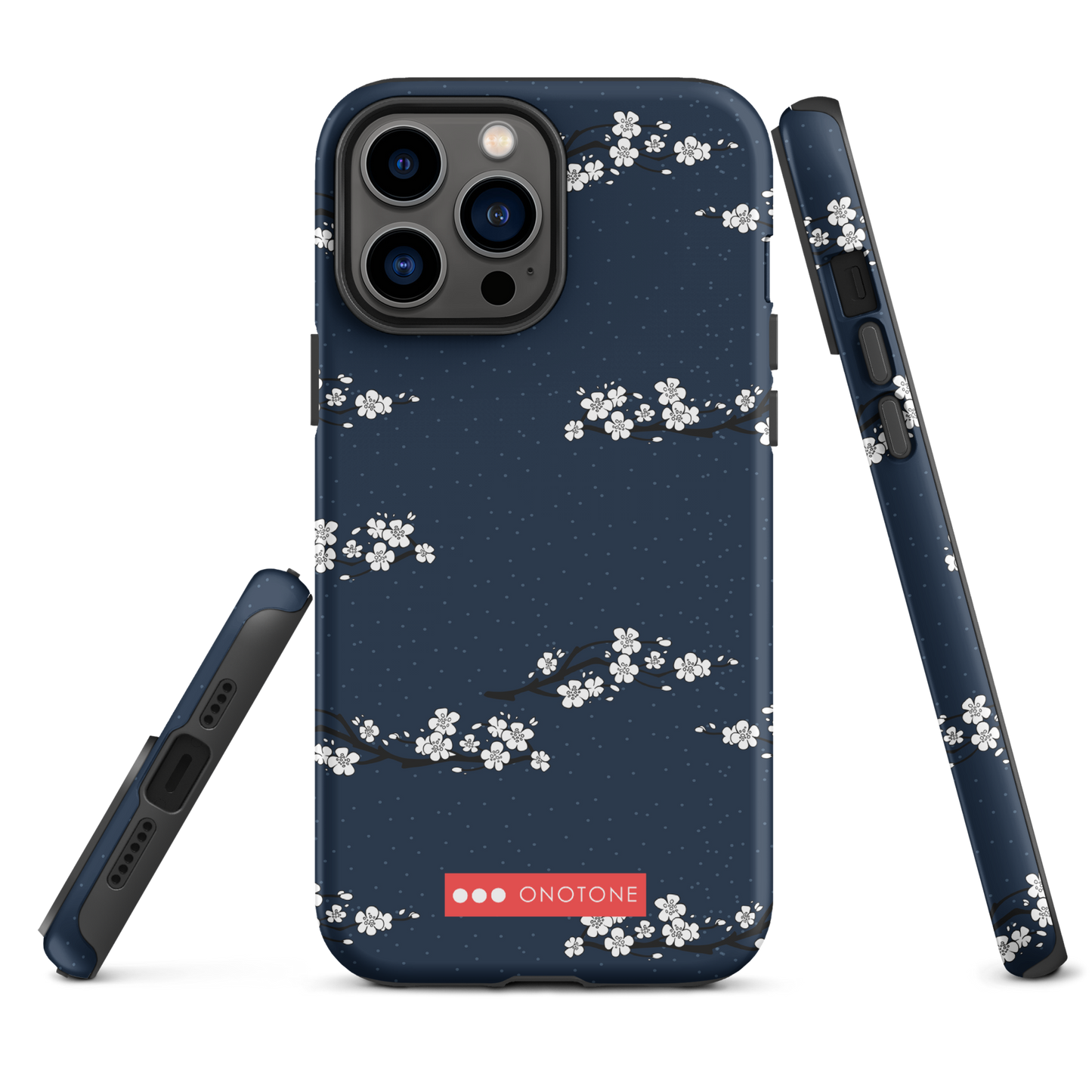 Japanese design indigo iPhone® Case with cherry blossoms