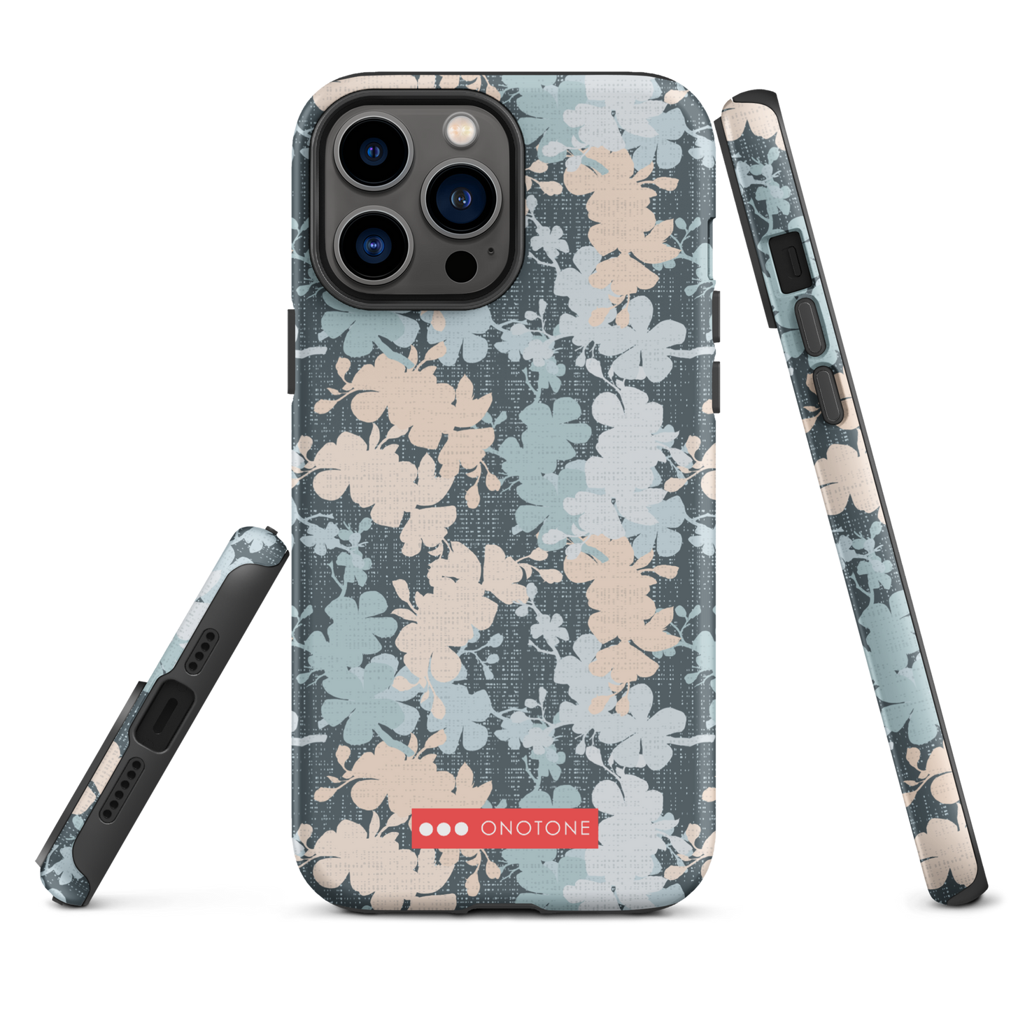 Japanese design indigo iPhone® Case with sakura flower patterns