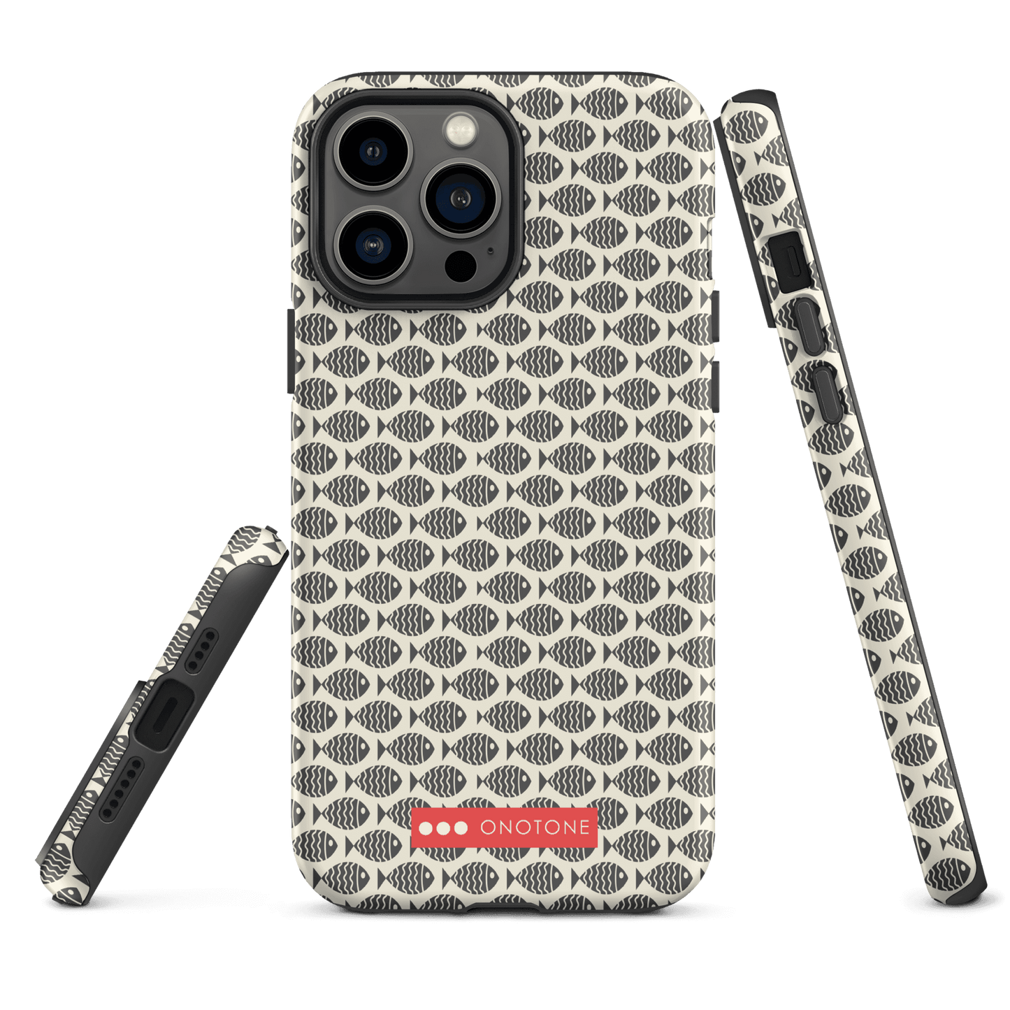 Japanese design indigo iPhone® Case with fish patterns (IND-022)