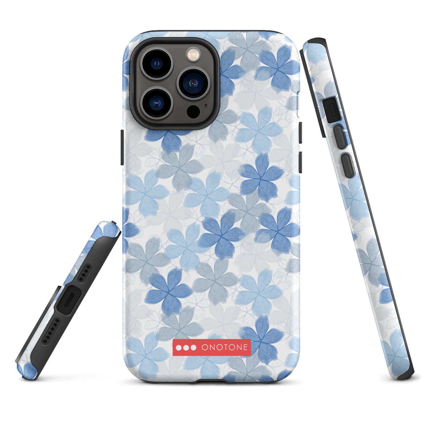 Japanese design indigo iPhone® Case with floral patterns